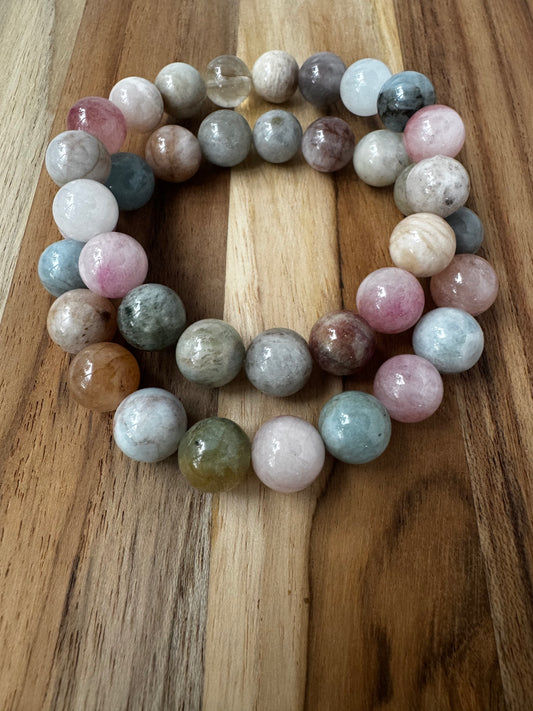 Beautiful Morganite Stretch Bracelet ~ 7” 10mm beads