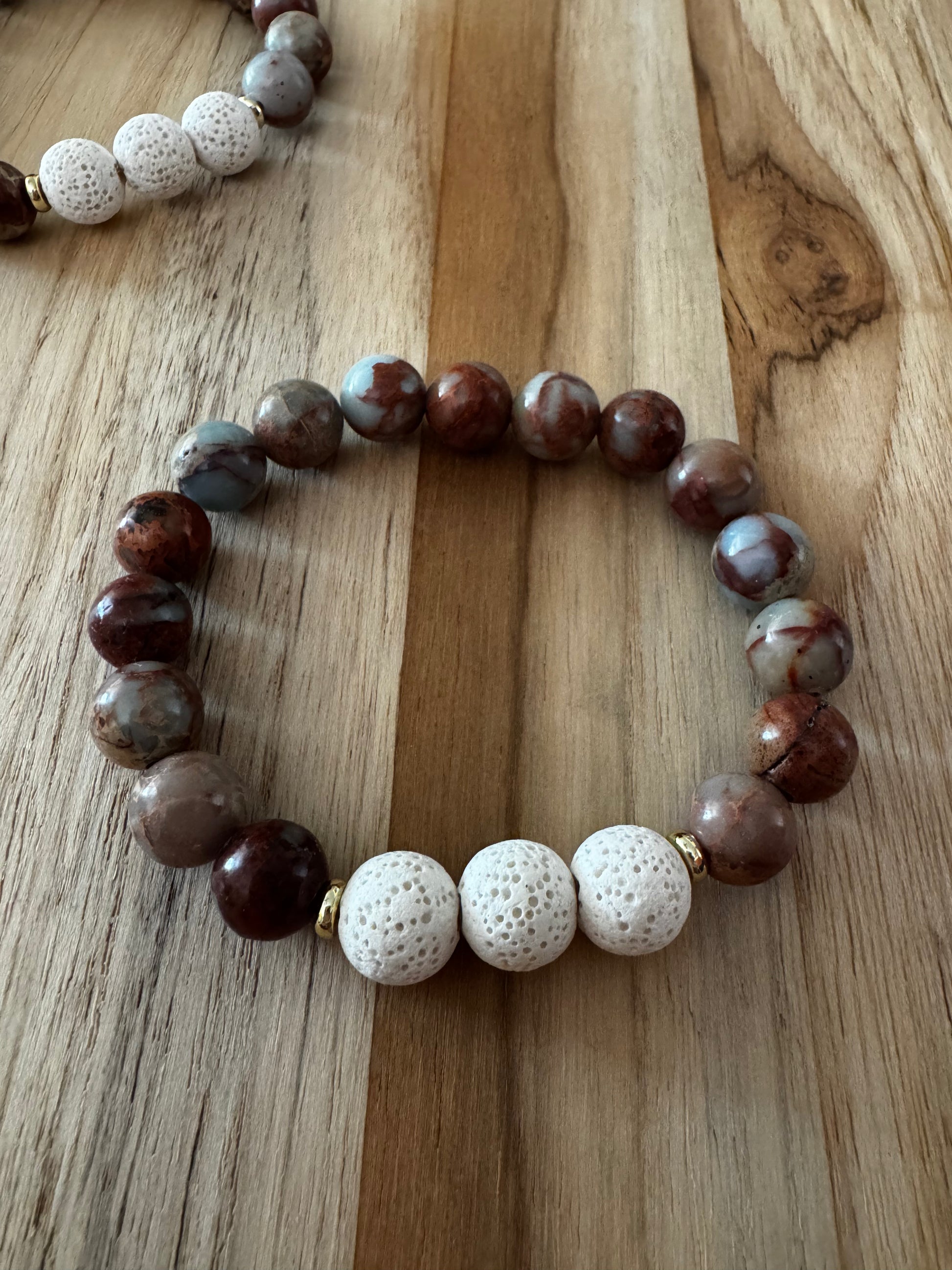 African Green Opal Diffuser  Aromatherapy Stretch Bracelet