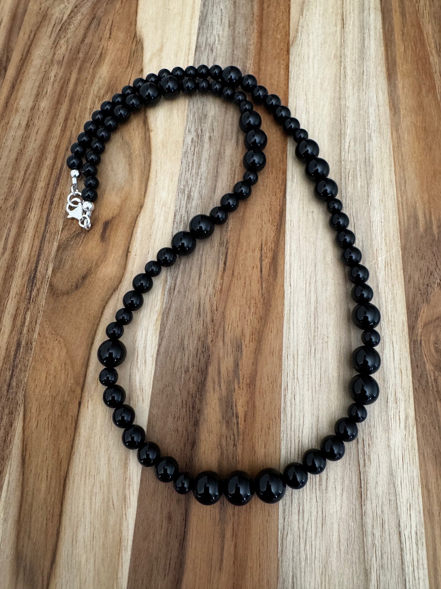Custom ~ Black Onyx Necklace ~ Sterling Silver