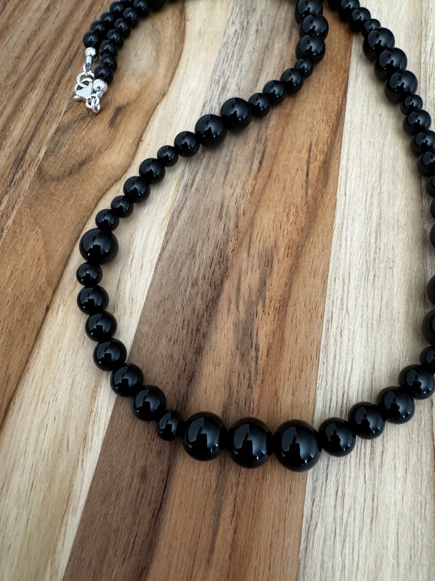 Custom ~ Black Onyx Necklace ~ Sterling Silver