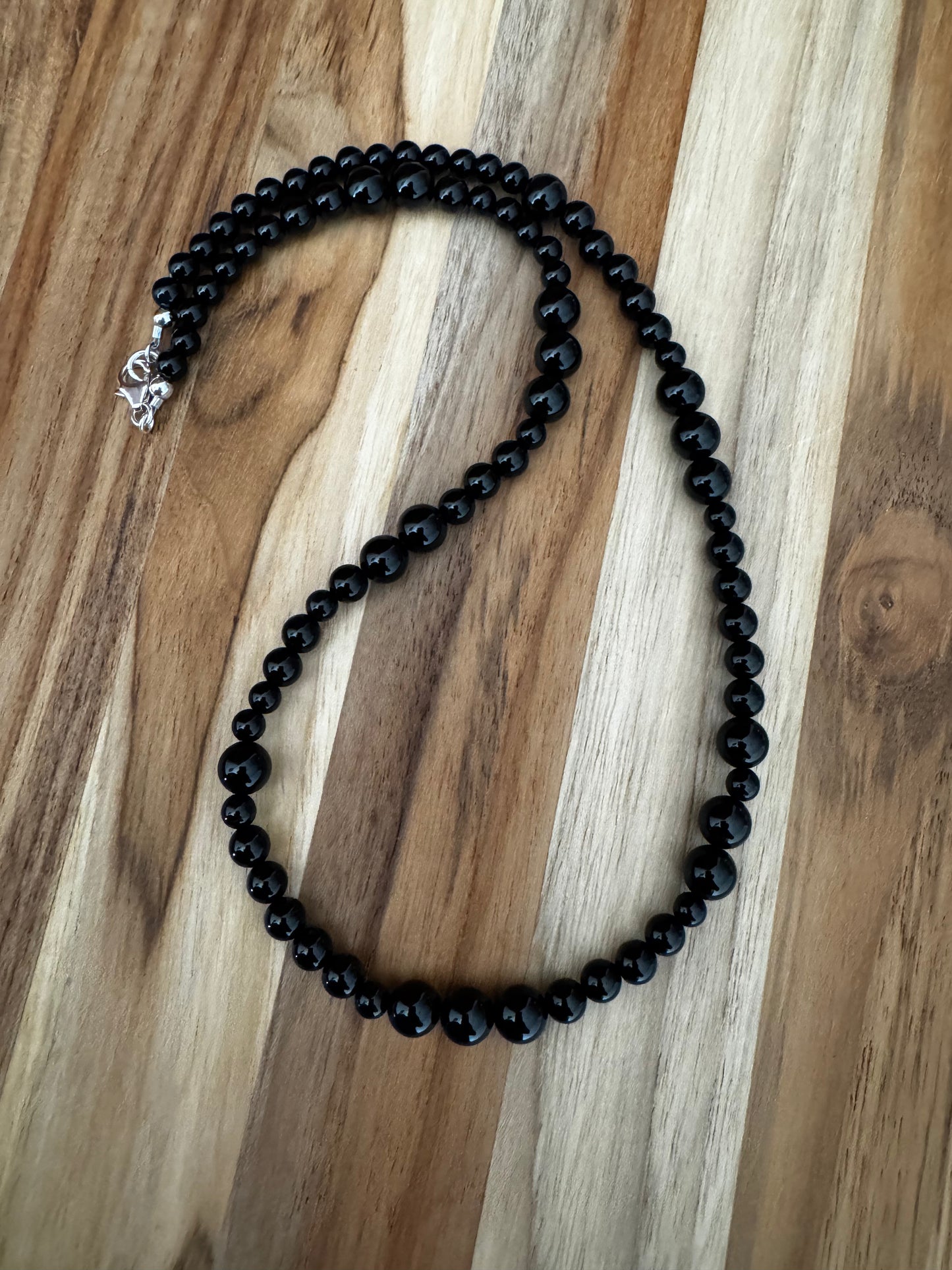 Custom ~ Black Onyx Necklace ~ Sterling Silver