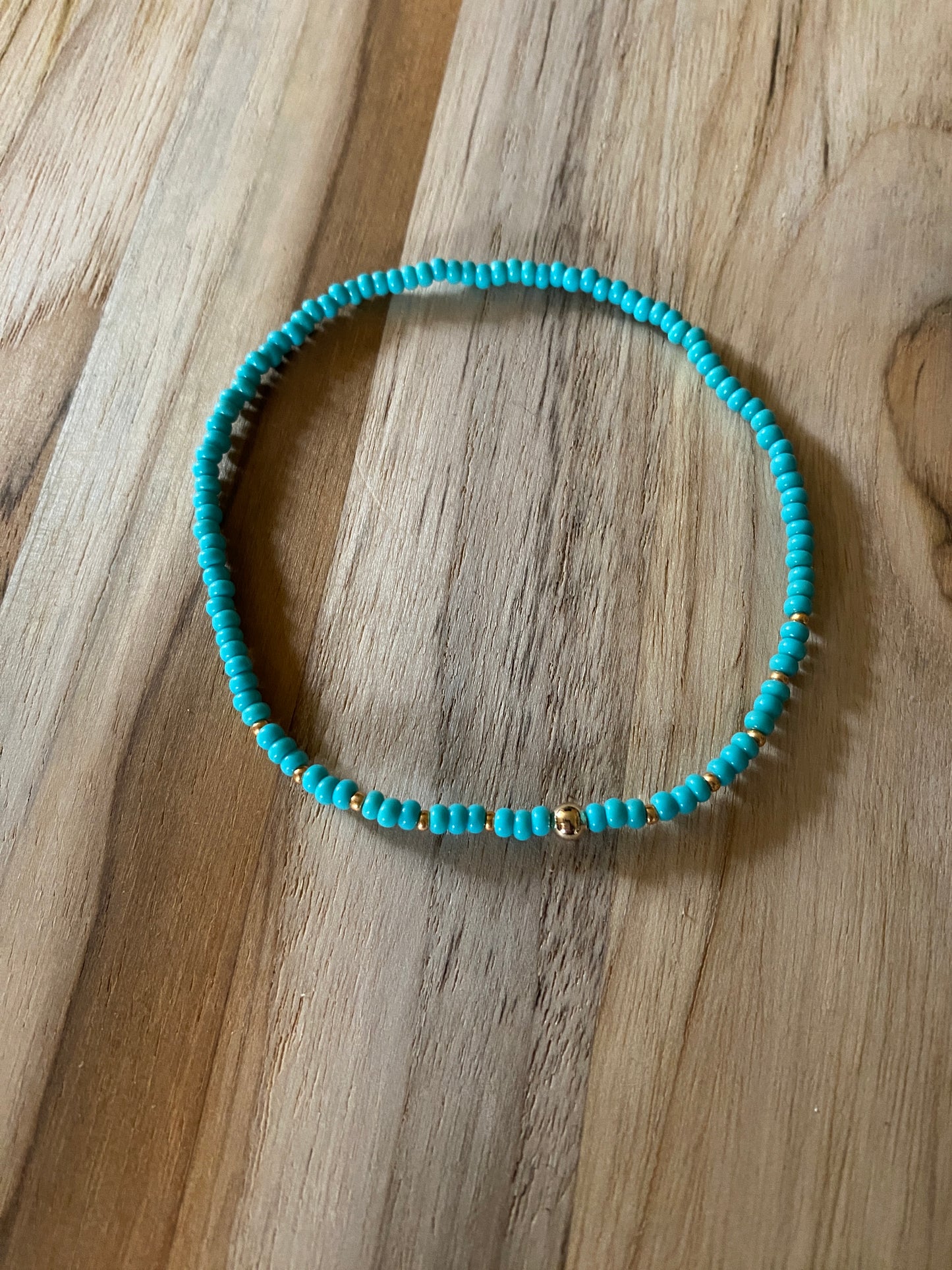 Dainty Beach Vibe Seed Bead Anklet Ankle Bracelet Turquoise