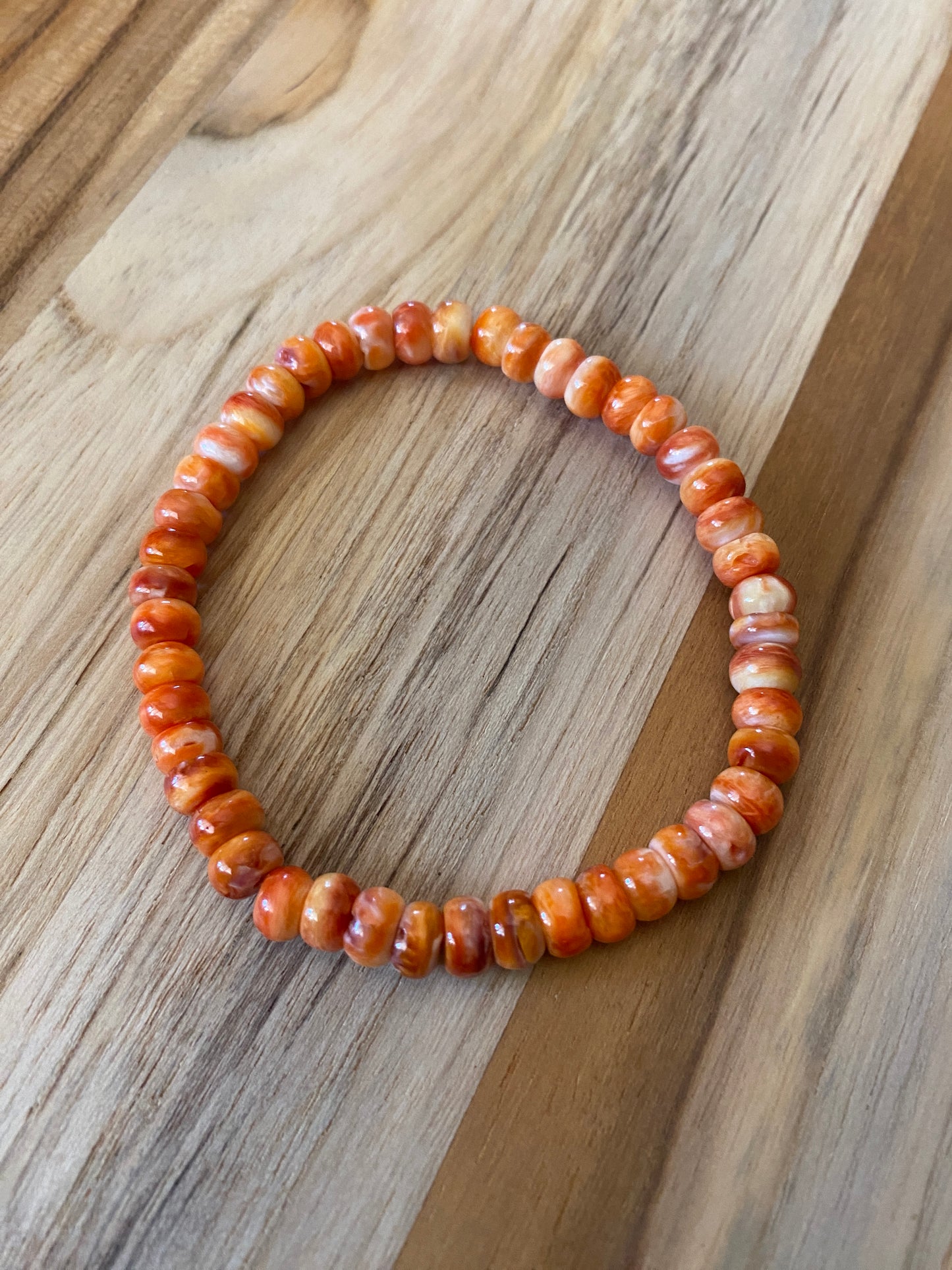 Orange Spiny Oyster Stretch Bracelet
