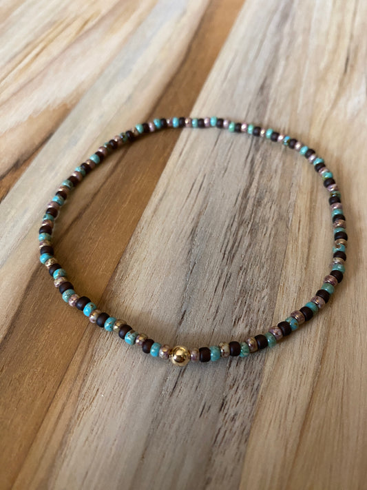 Dainty Multi Colored Seed Bead Ankle Bracelet Anklet
