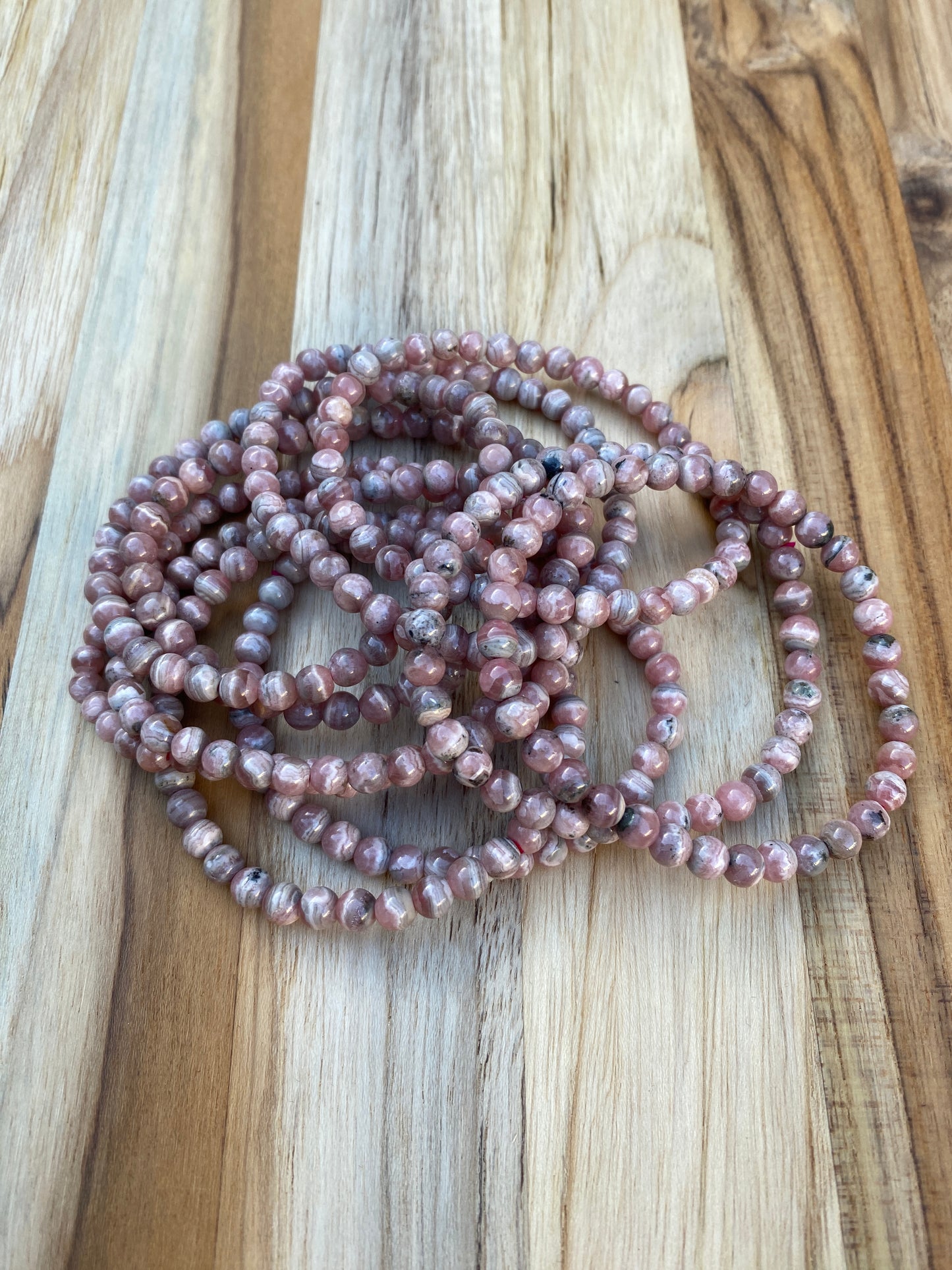 Dainty Pink Rhodochrosite Stretch Bracelet