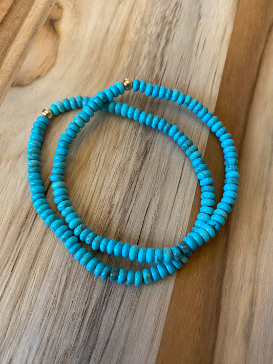 Dainty Nevada Turquoise Stretch Bracelet