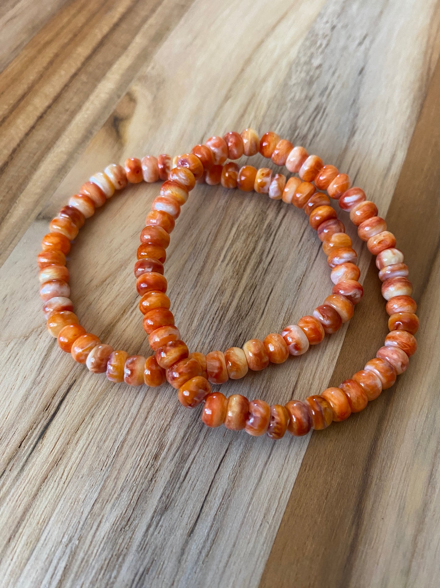 Orange Spiny Oyster Stretch Bracelet