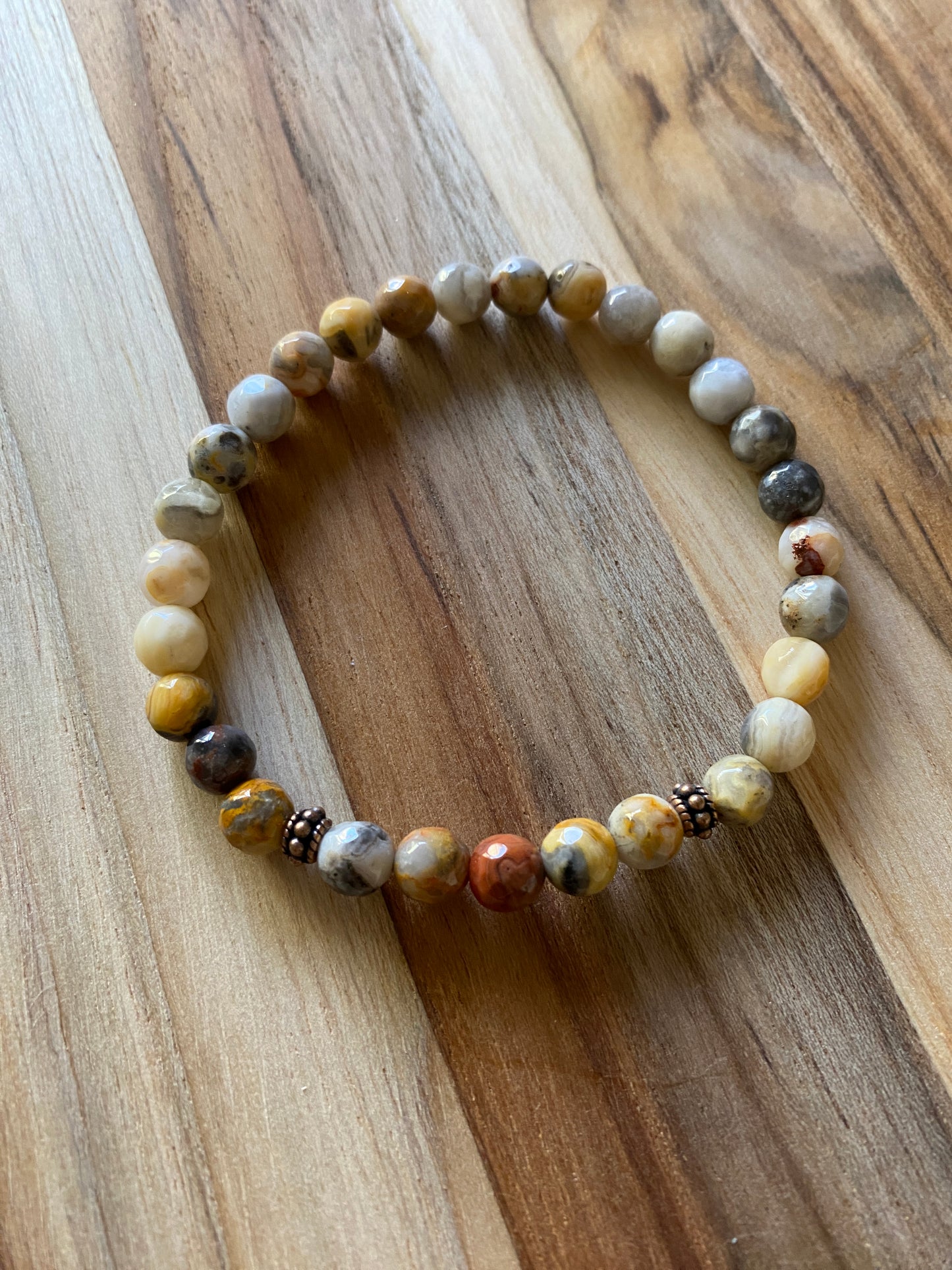 Dainty Crazy Lace Agate Stretch Bracelet