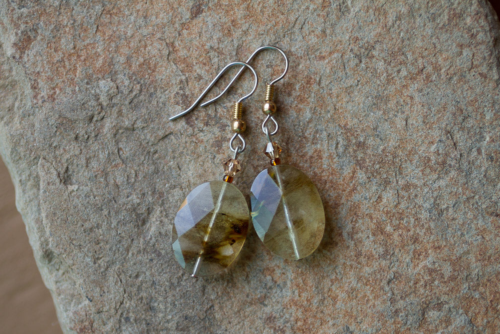 Volcano Cherry Quartz & Crystal Earrings - My Urban Gems
