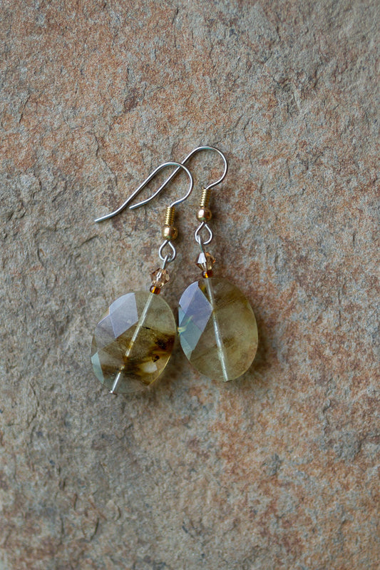 Volcano Cherry Quartz & Crystal Earrings - My Urban Gems