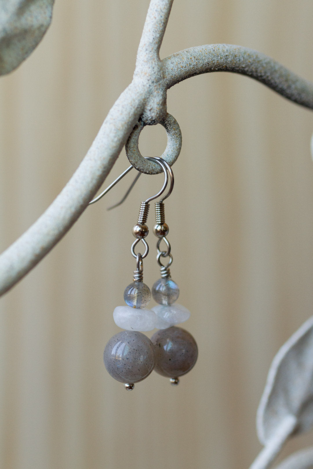 Labradorite & Moonstone Dangle Earrings - My Urban Gems
