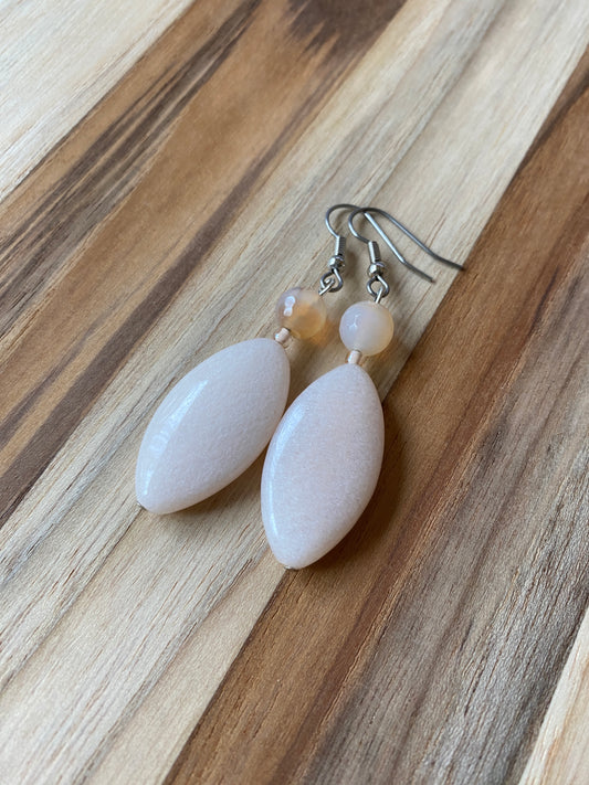 Pink/Peach Aventurine Earrings - My Urban Gems