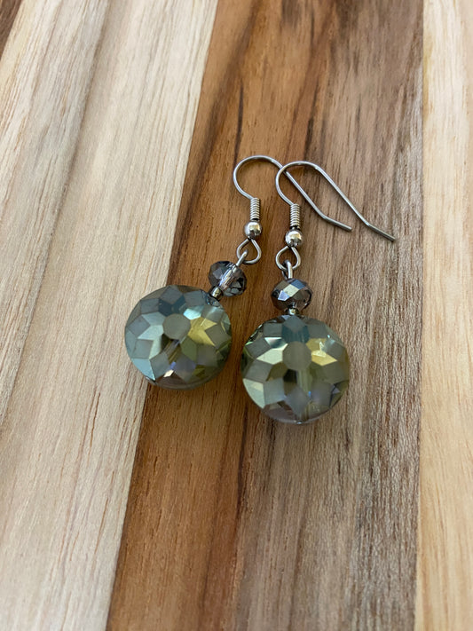 Olivine Etched Crystal Earring - My Urban Gems