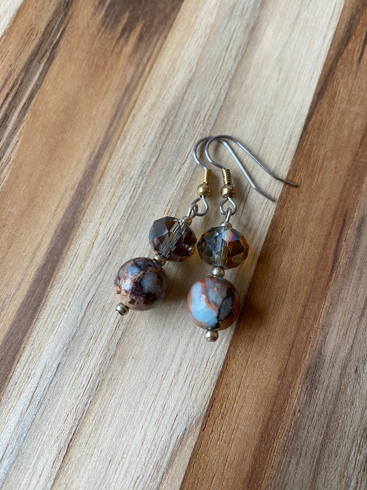 Peruvian Green Opal & Crystal Earrings - My Urban Gems