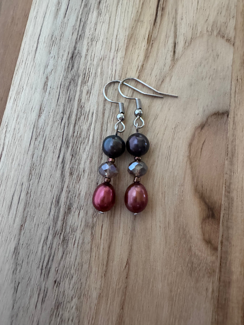 Freshwater Pearl Dangle Earrings with Crystal Accents