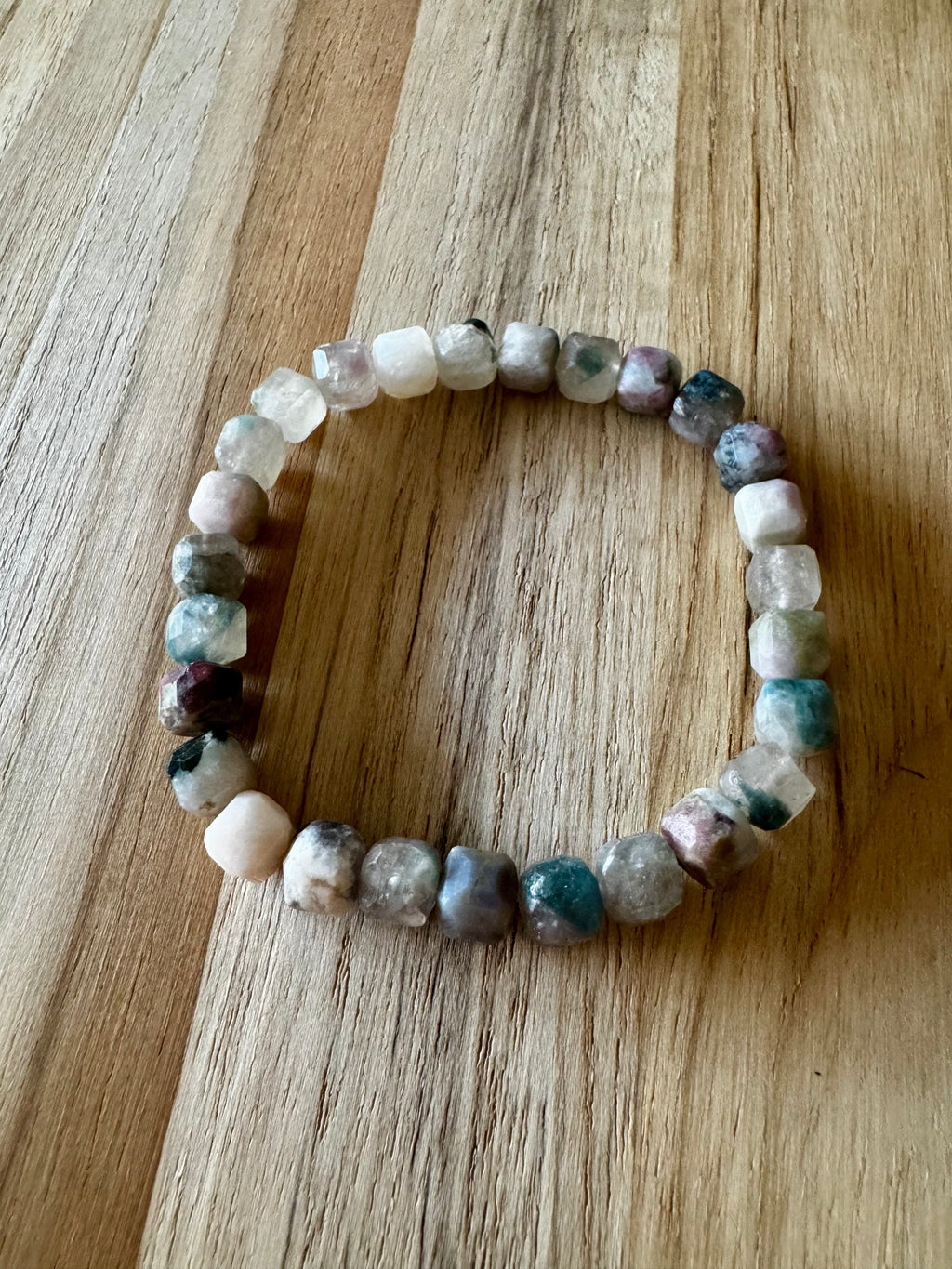 Pink Tourmaline/Lepidolite Stretch Bracelet ~ 6.5”