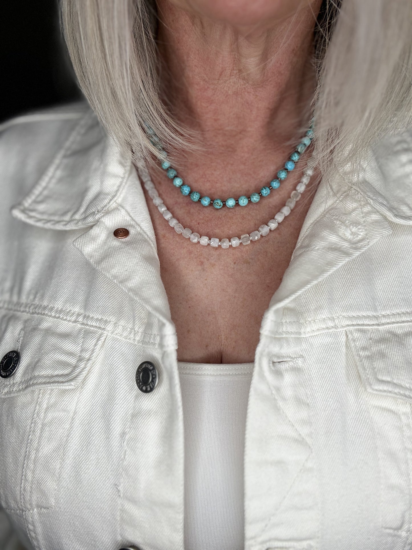 Dainty Nevada Turquoise Necklace ~ Sterling Silver