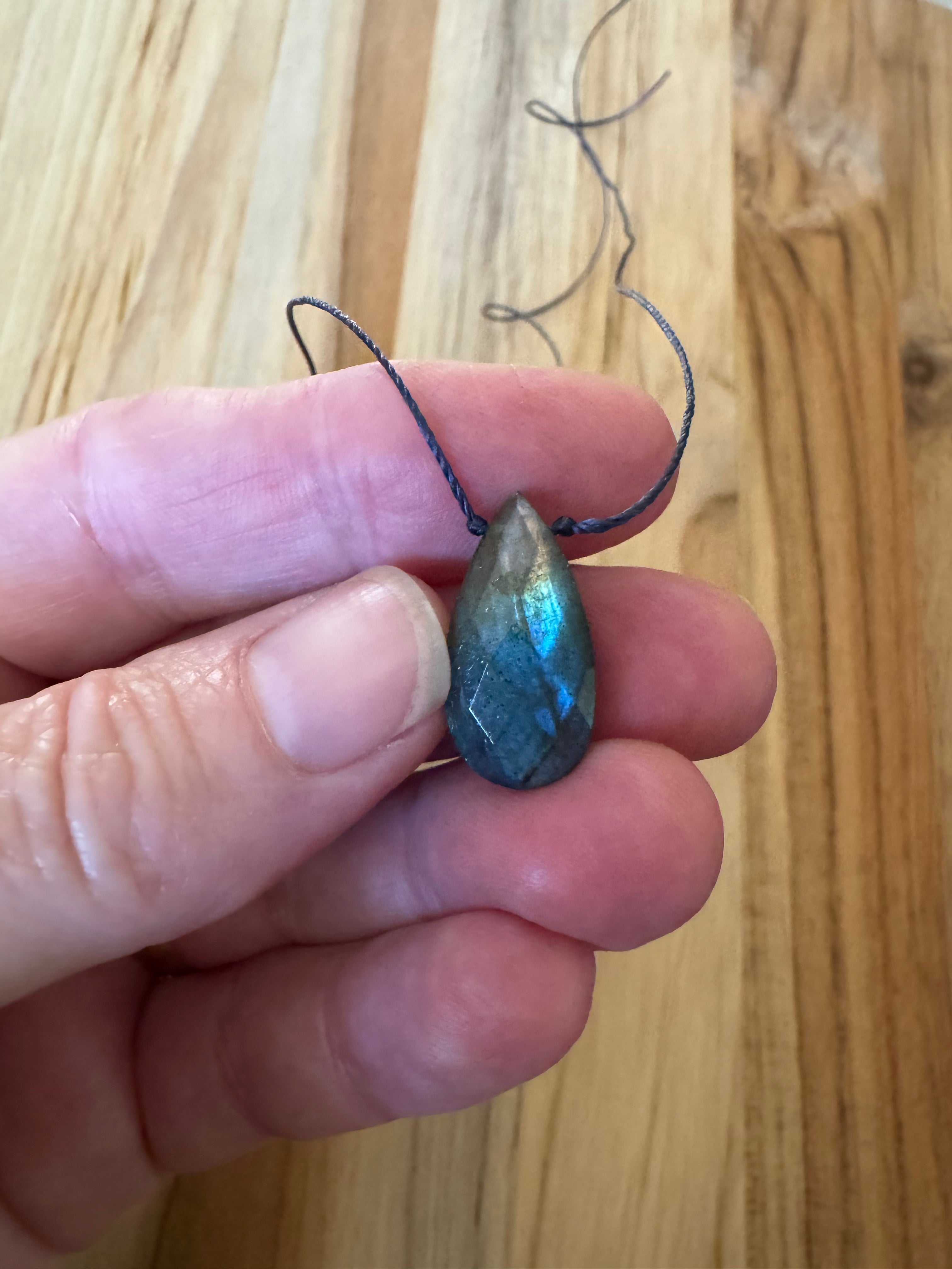 Dainty Multi Color Flash Faceted Labradorite floating Minimalist Pendant Necklace ~ Sterling Silver Clasp