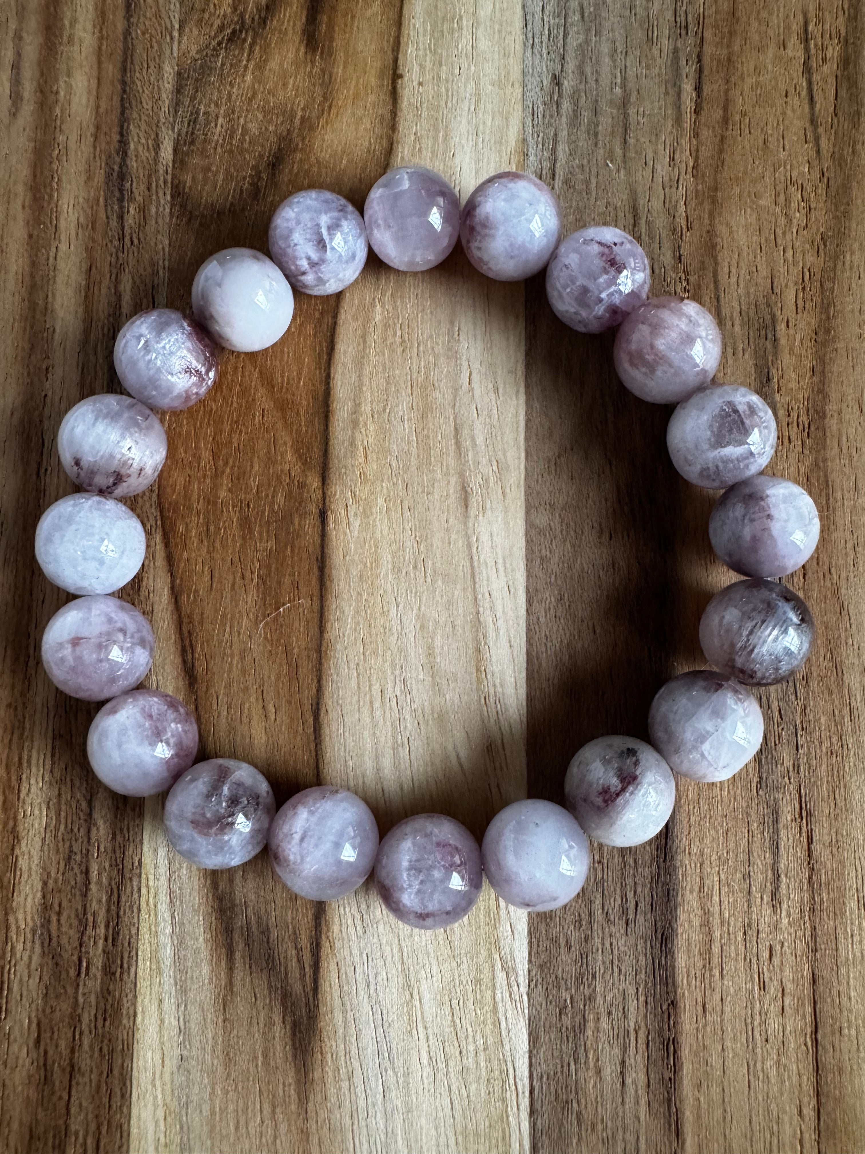 Purple Kunzite Stretch Bracelet ~ 7”  9-10mm beads