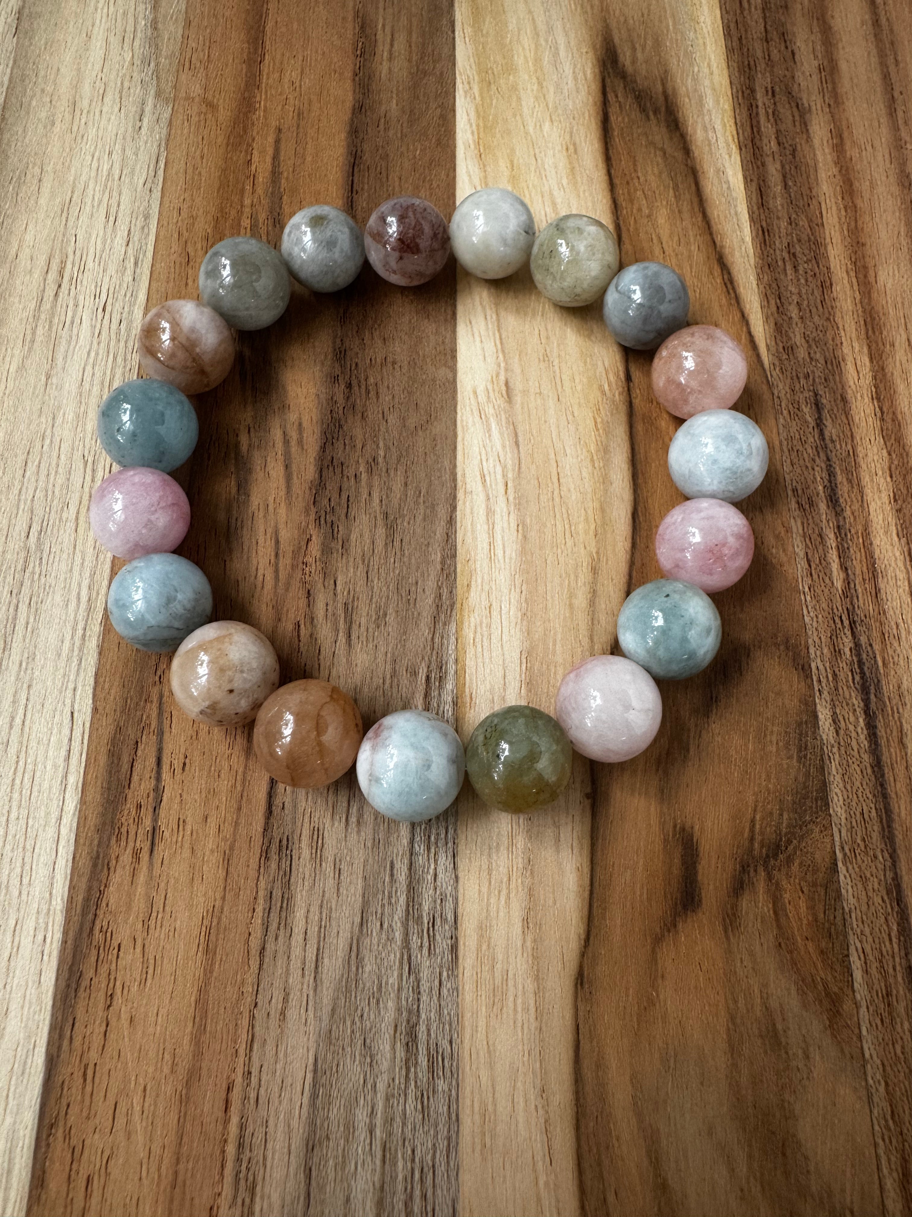 Beautiful Morganite Stretch Bracelet ~ 7” 10mm beads