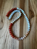 16” Mixed Gemstone Stone Candy Rondelle Necklace ~ Sterling Silver