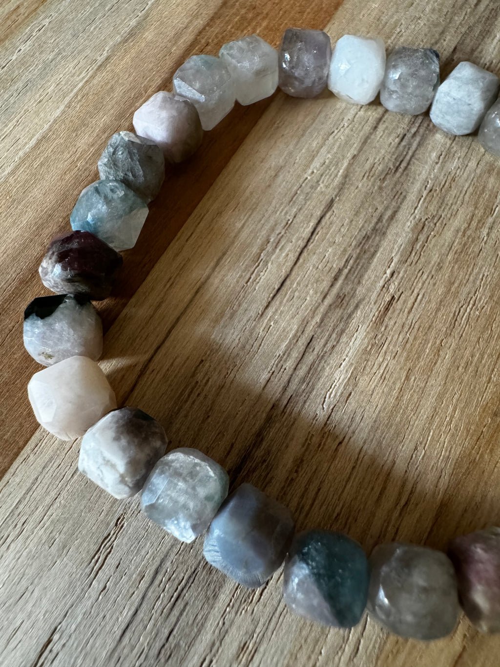 Pink Tourmaline/Lepidolite Stretch Bracelet ~ 6.5”