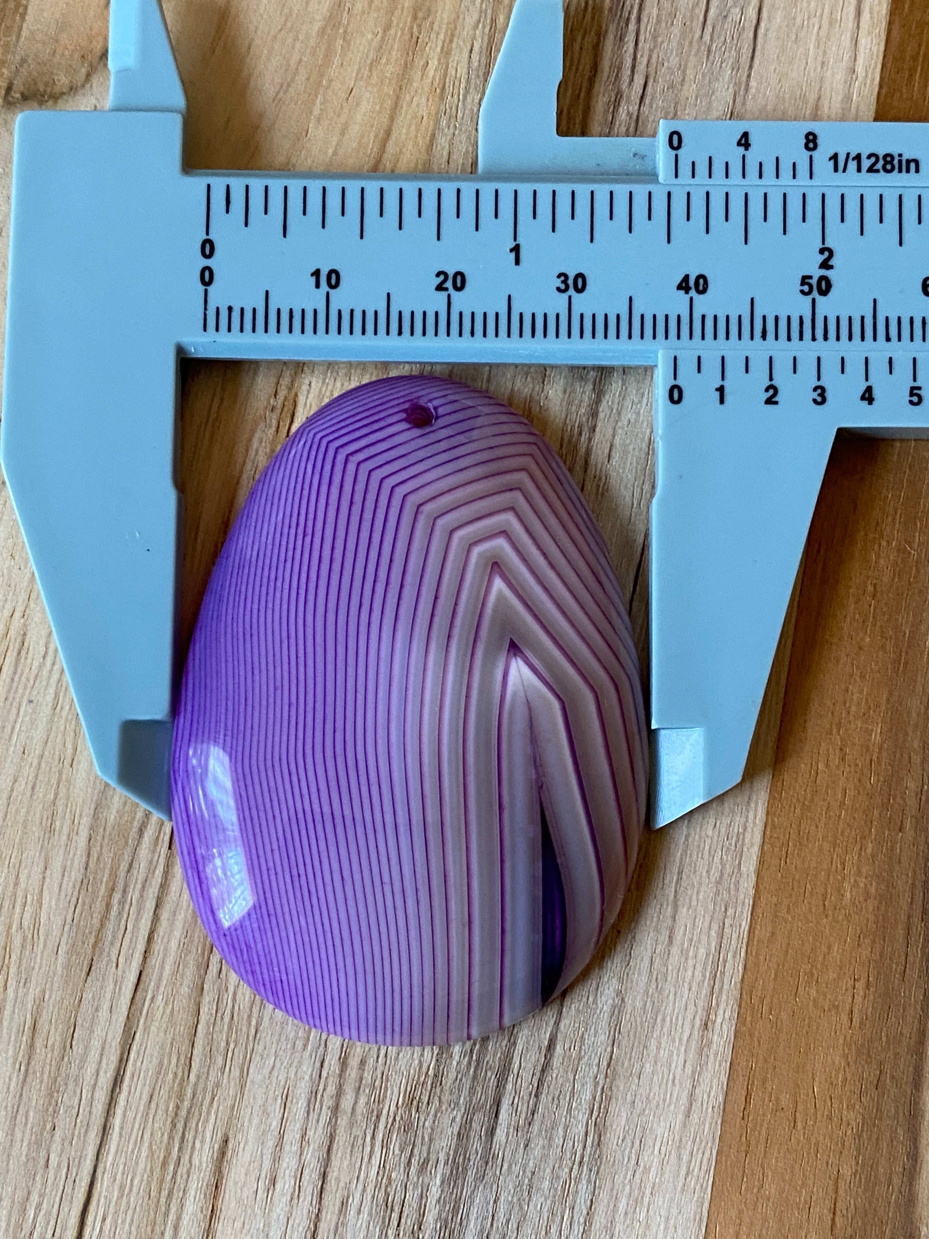 Oval Shaped Agate Pendant Bead Purple