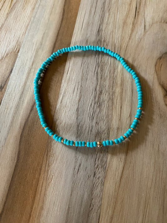 Dainty Beach Vibe Seed Bead Anklet Ankle Bracelet Turquoise
