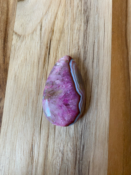 Teardrop Shape Agate Bead Pink Brown