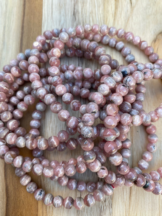 Dainty Pink Rhodochrosite Stretch Bracelet