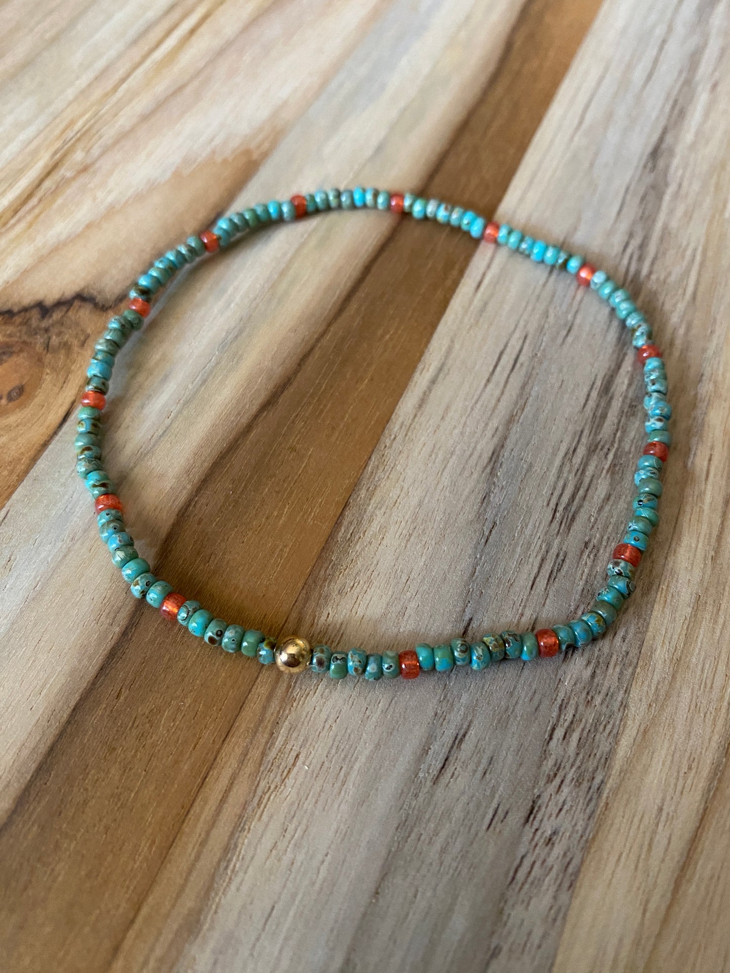 Dainty Seed Bead Ankle Bracelet Anklet Turquoise