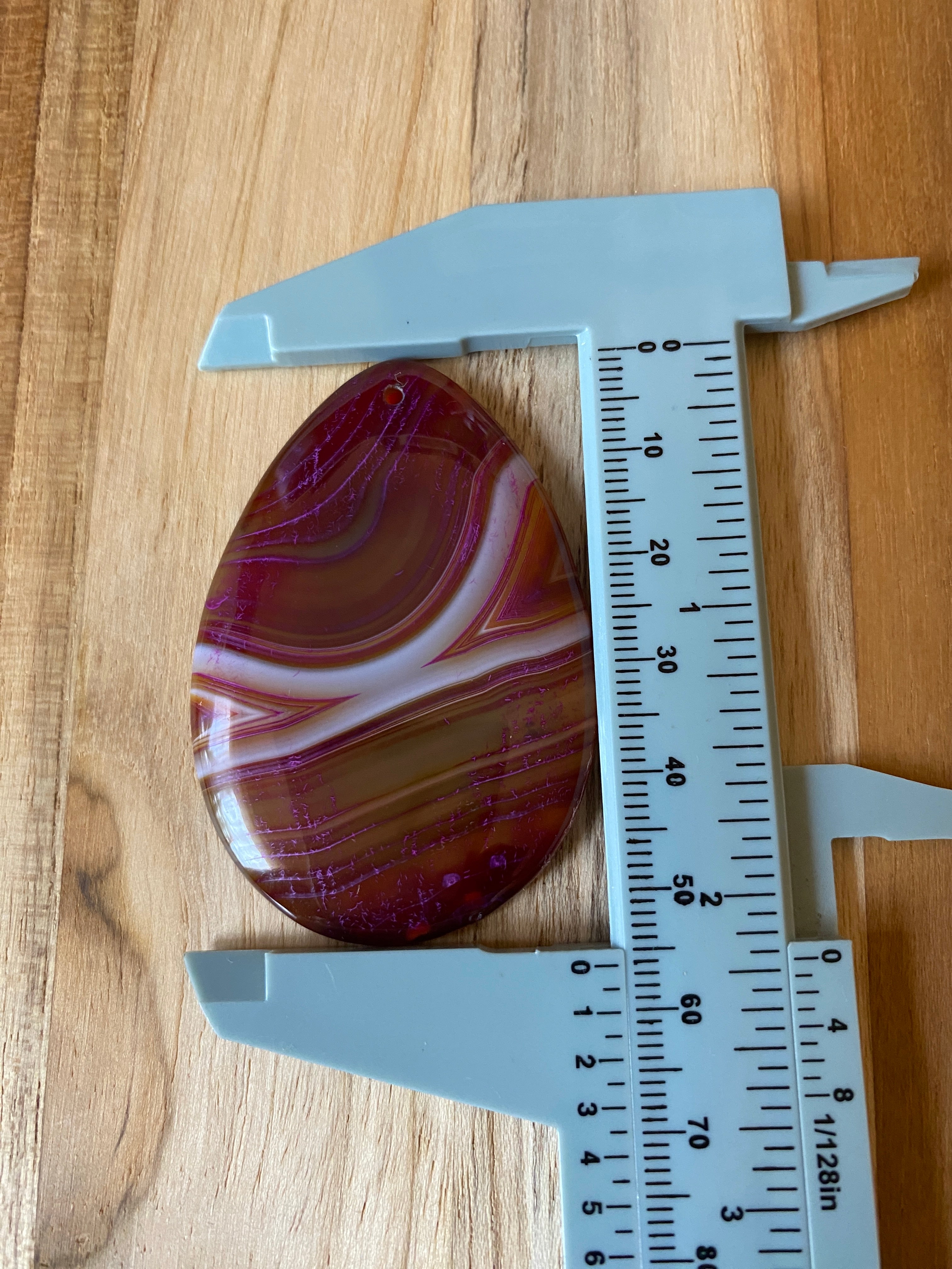 Teardrop Shape Agate Pendant Bead Dark Rose