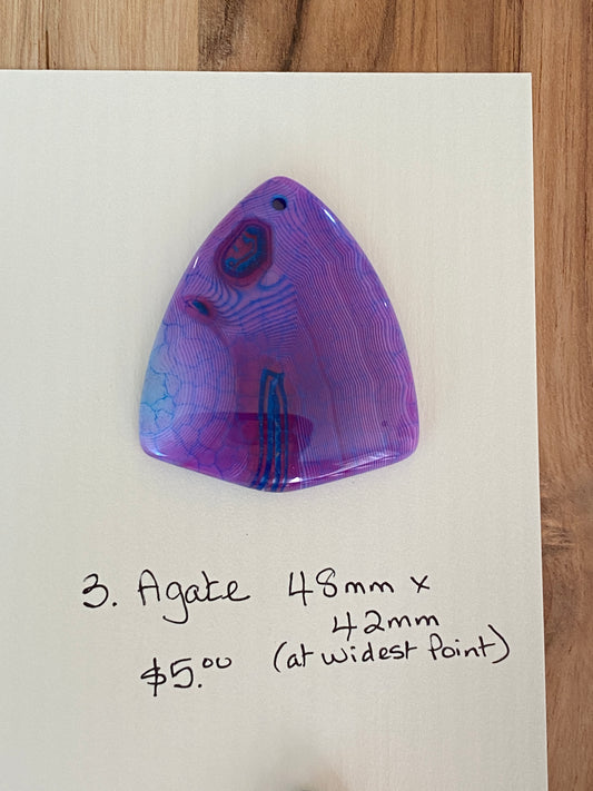 Triangle Agate Pendant Purple