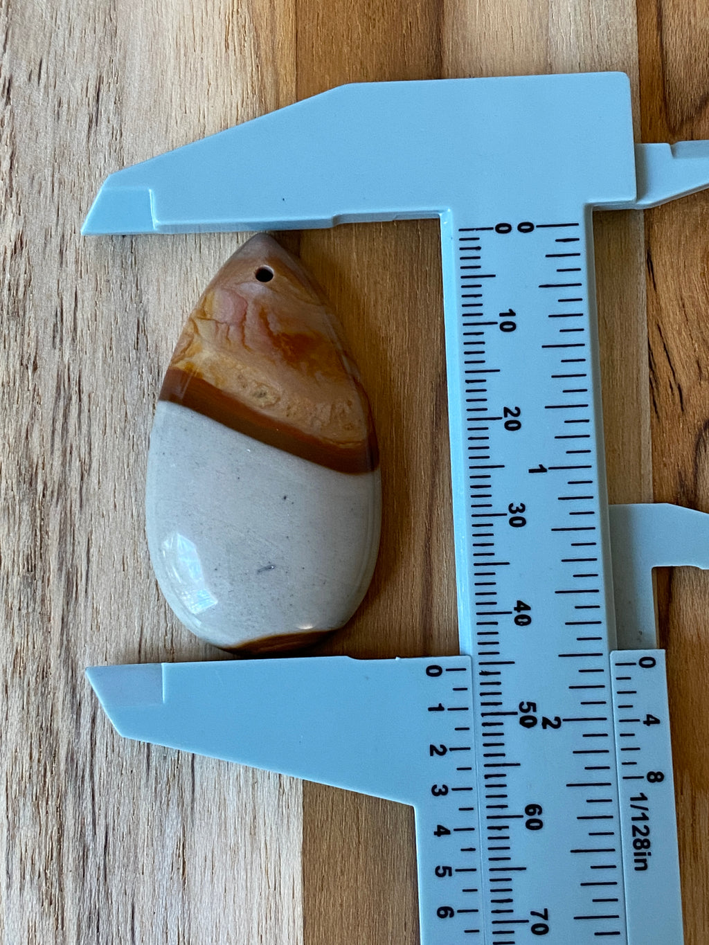 Teardrop Shaped Jasper Pendant Bead Grey Brown