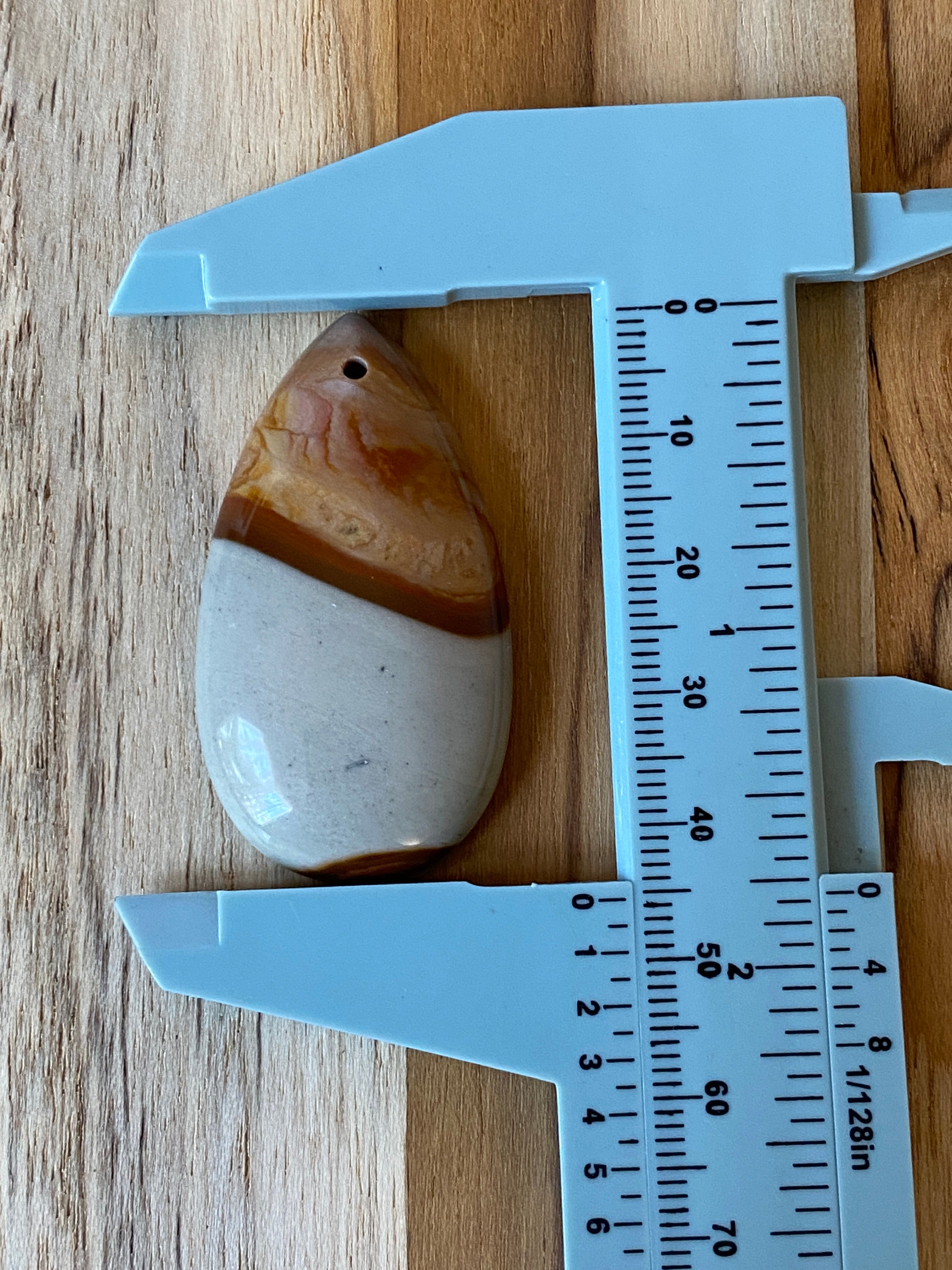 Teardrop Shaped Jasper Pendant Bead Grey Brown