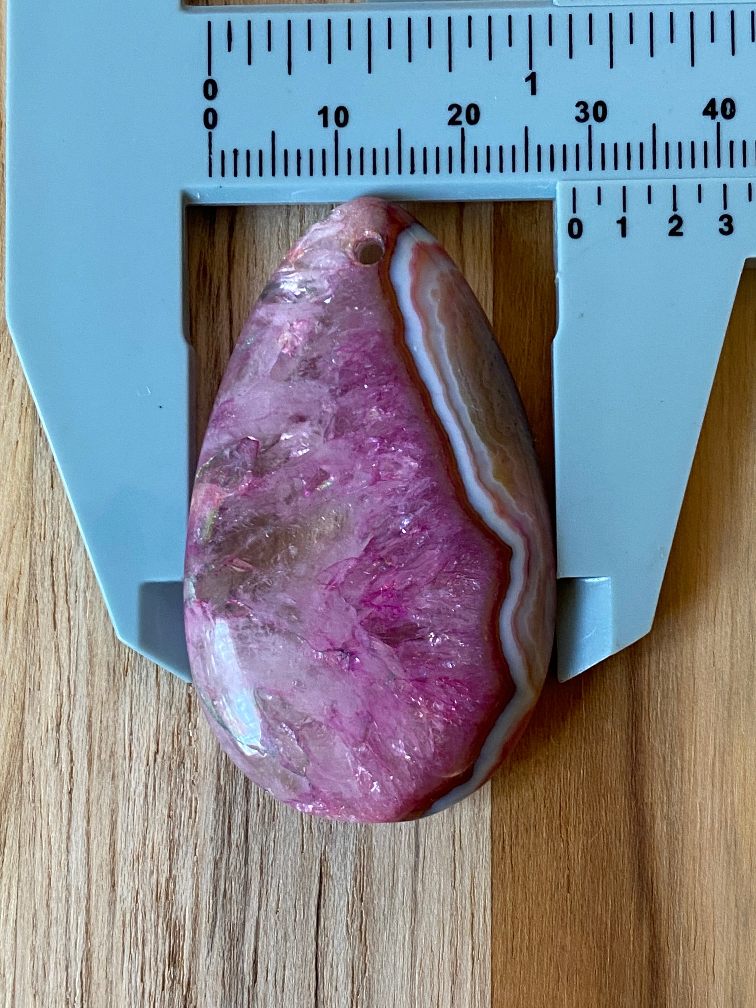Teardrop Shape Agate Bead Pink Brown