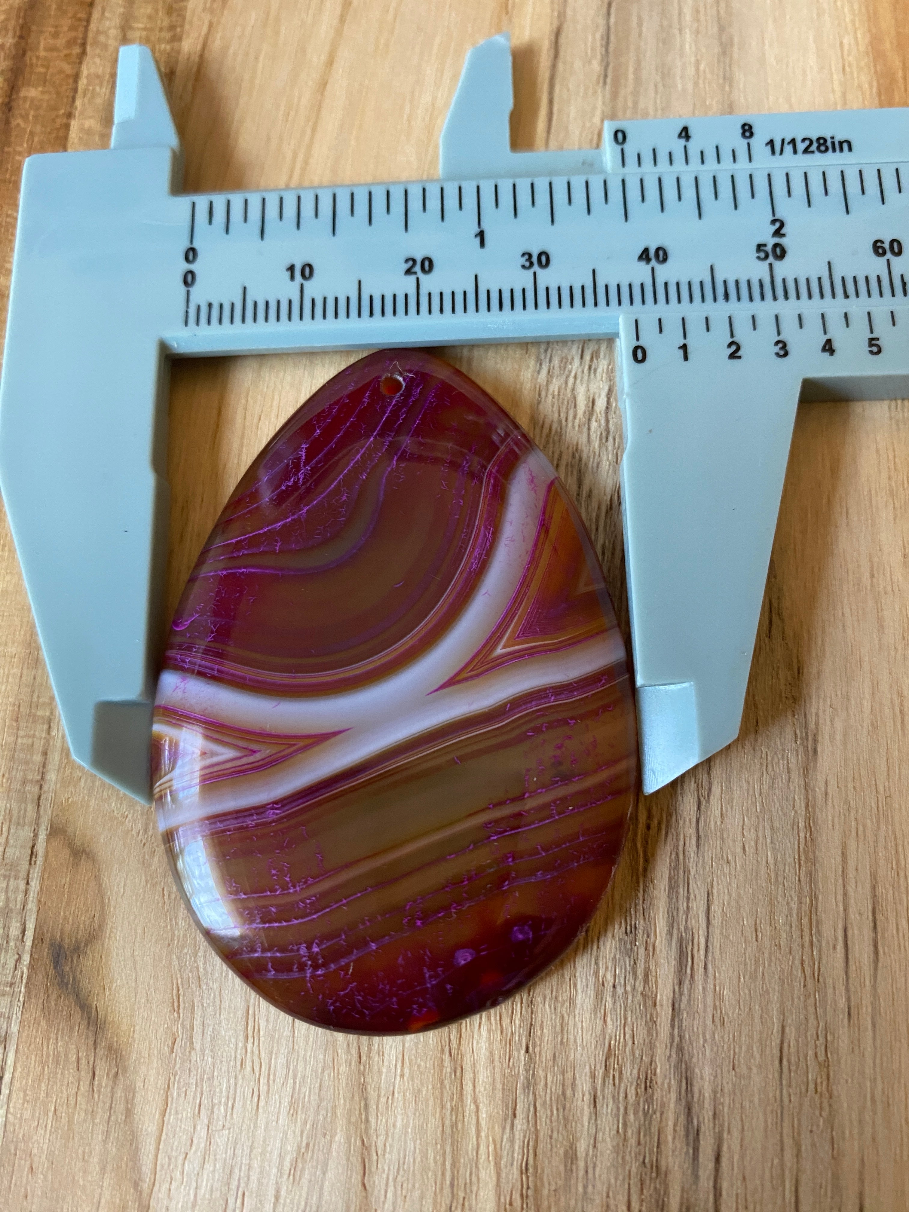 Teardrop Shape Agate Pendant Bead Dark Rose