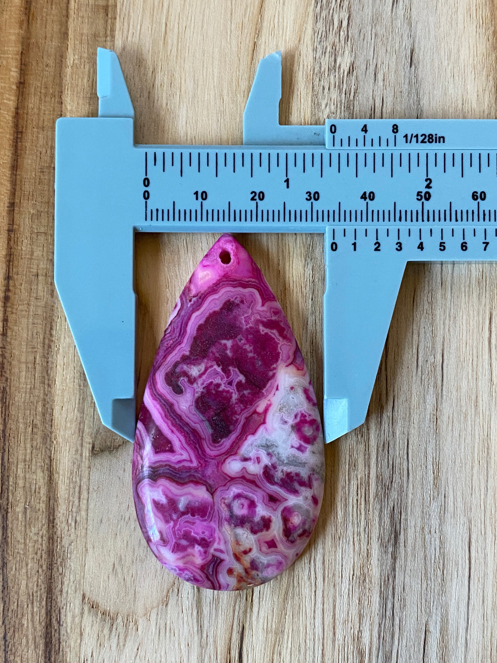 Large Crazy Lace Agate Pendant Bead Pink