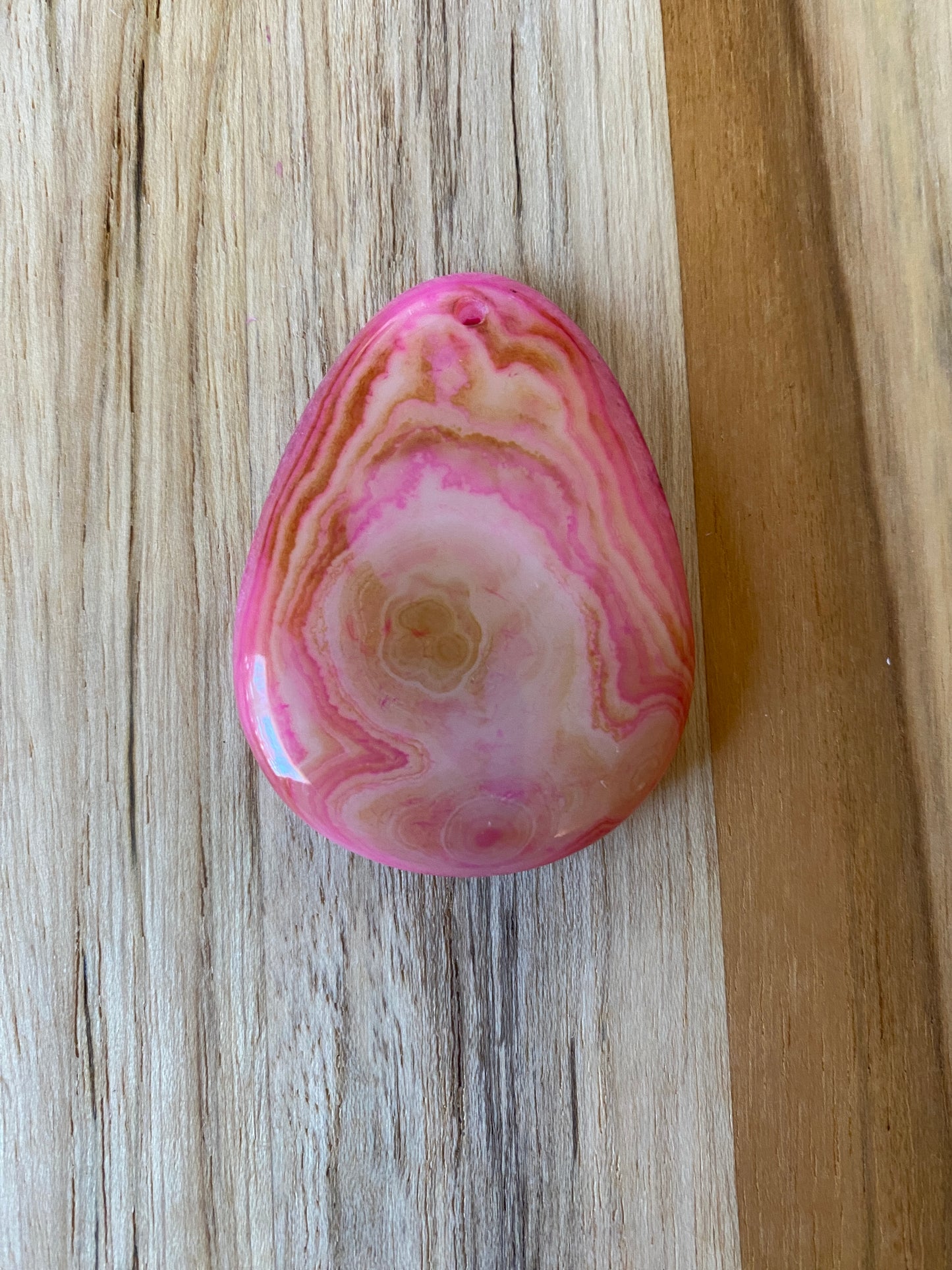 Pear Shape Agate Pendant Bead Pink