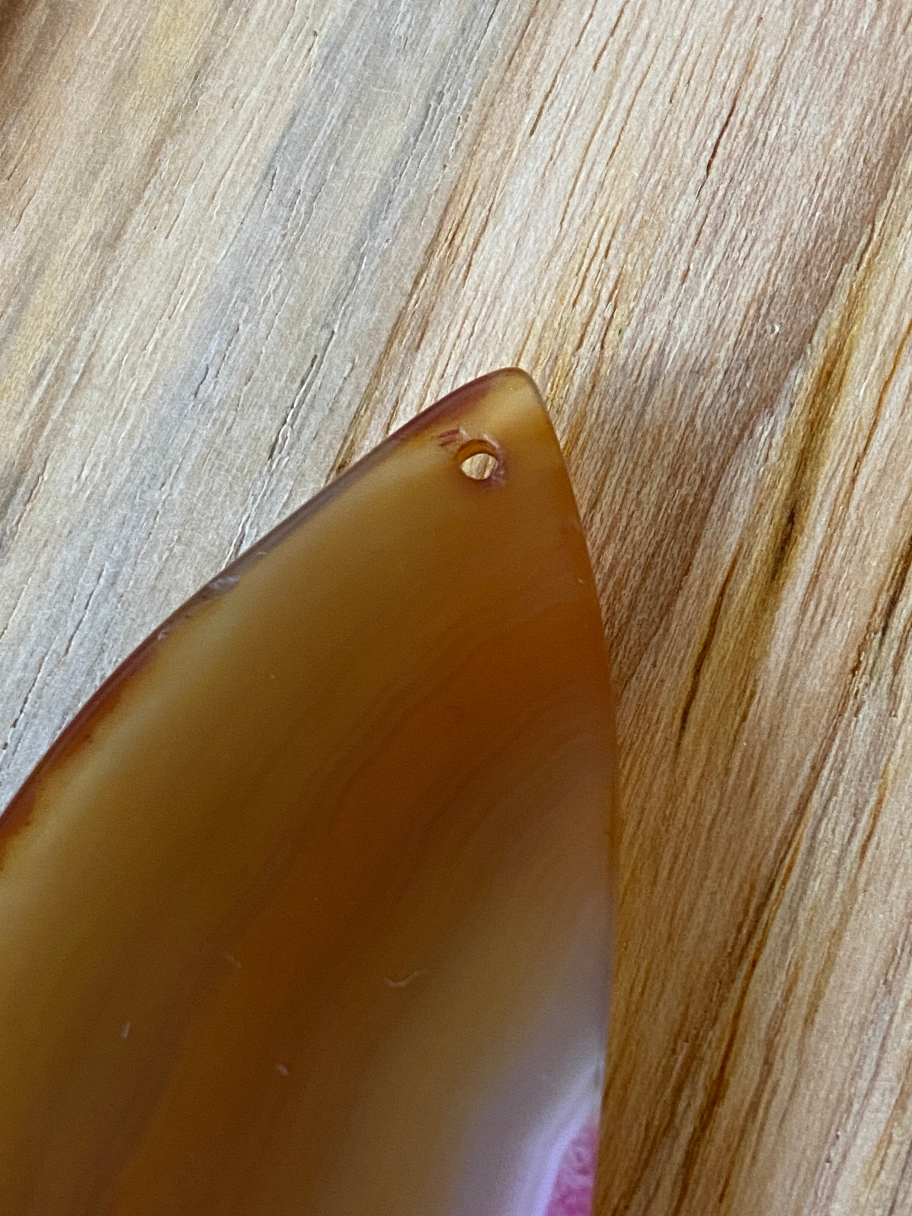 Teardrop Agate Pendant Bead Pink Brown