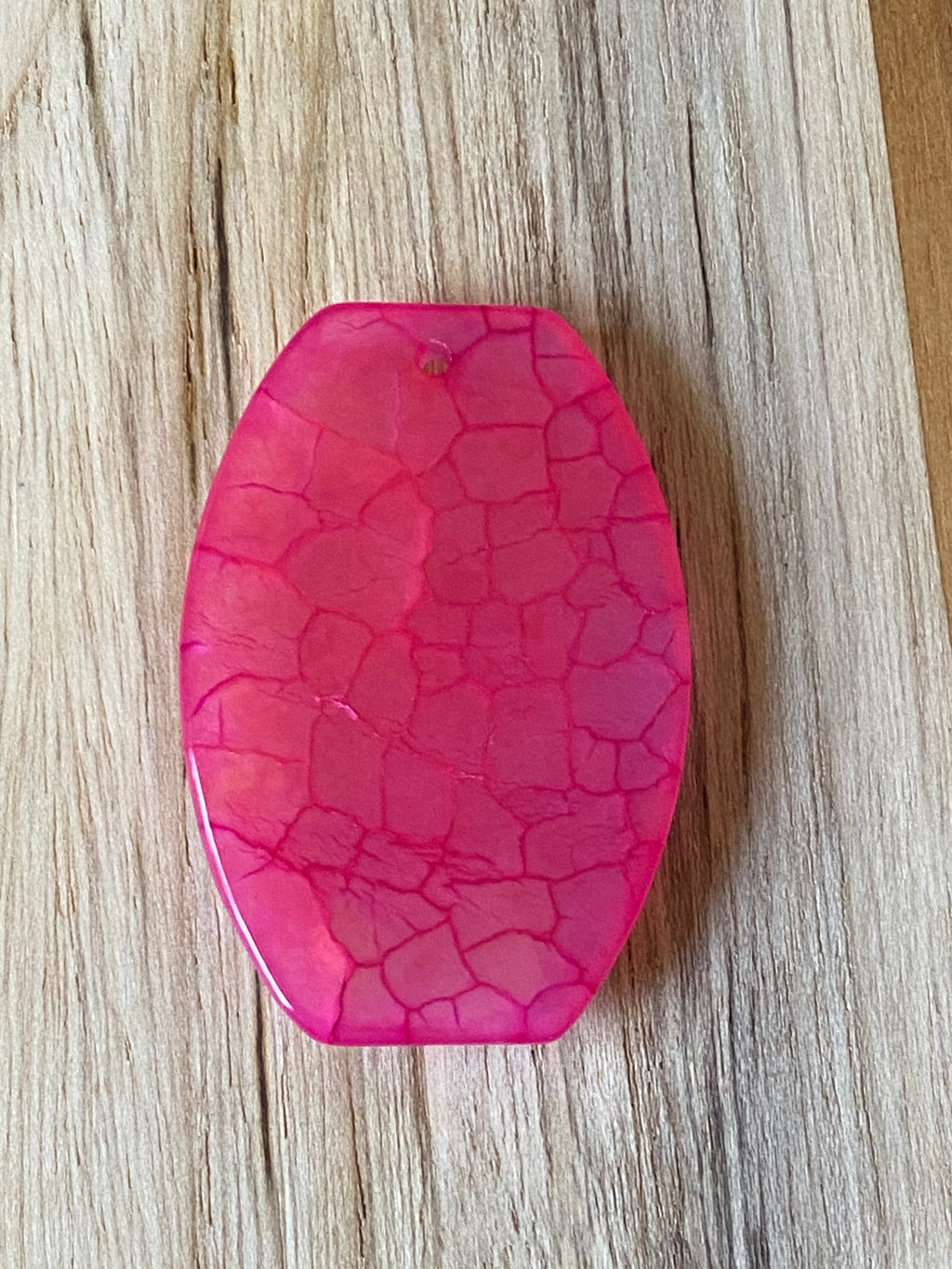 Barrel Shaped Dragon Vein Agate Pendant Bead Rose Pink