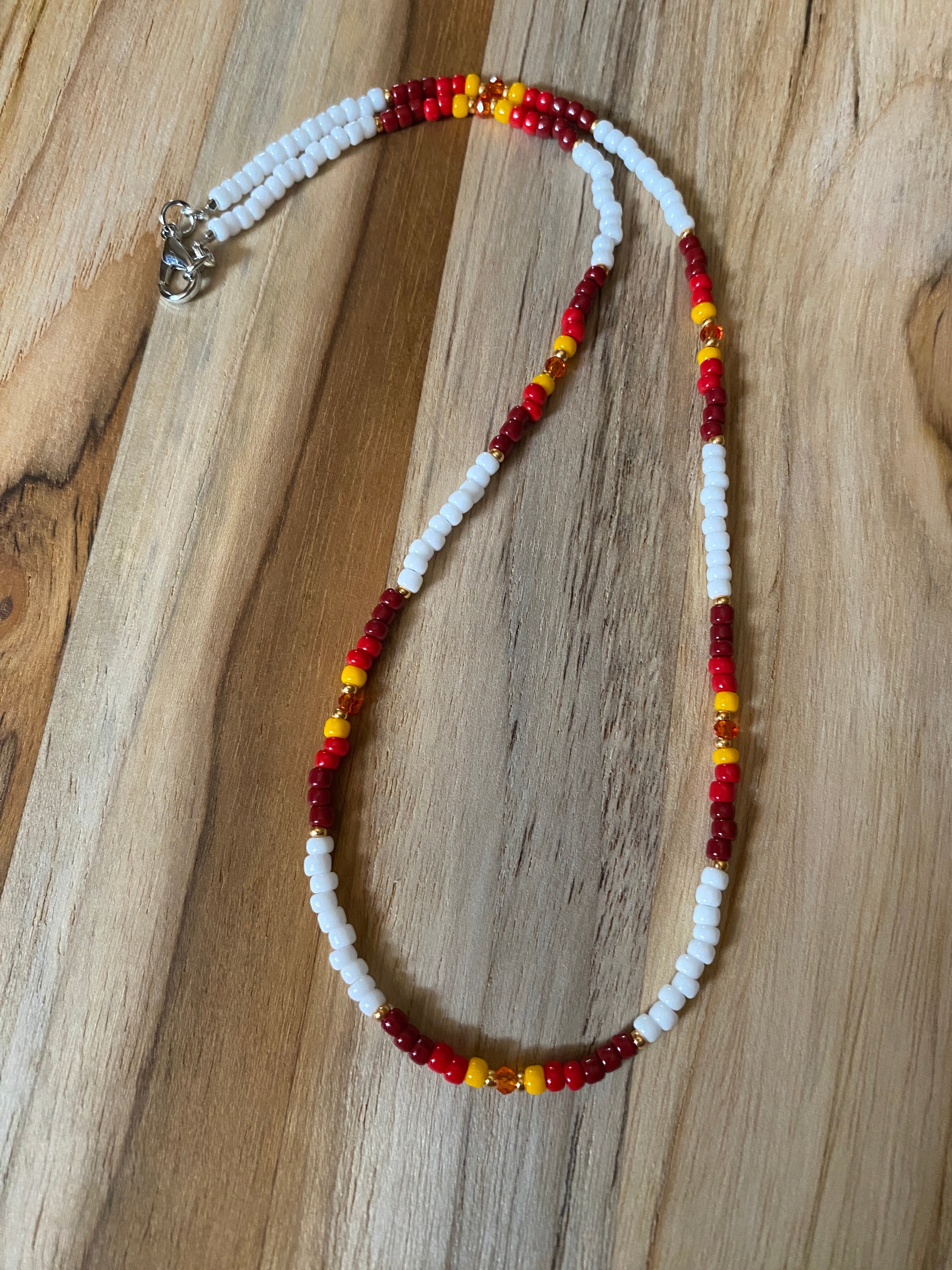 Dainty Minimalist Surfer Style White Beaded Necklace