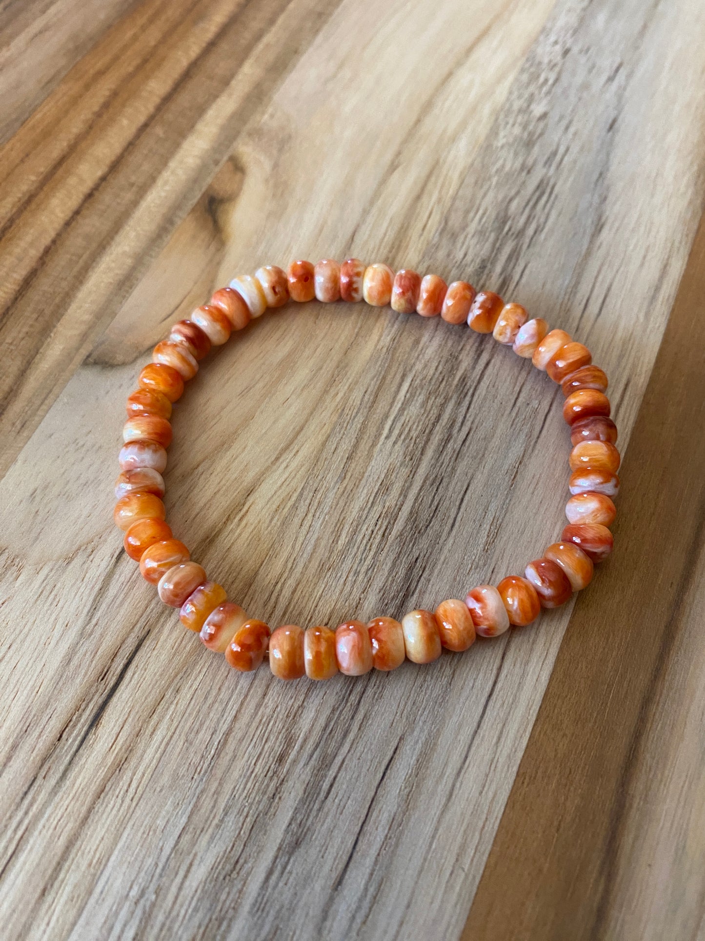 Orange Spiny Oyster Stretch Bracelet
