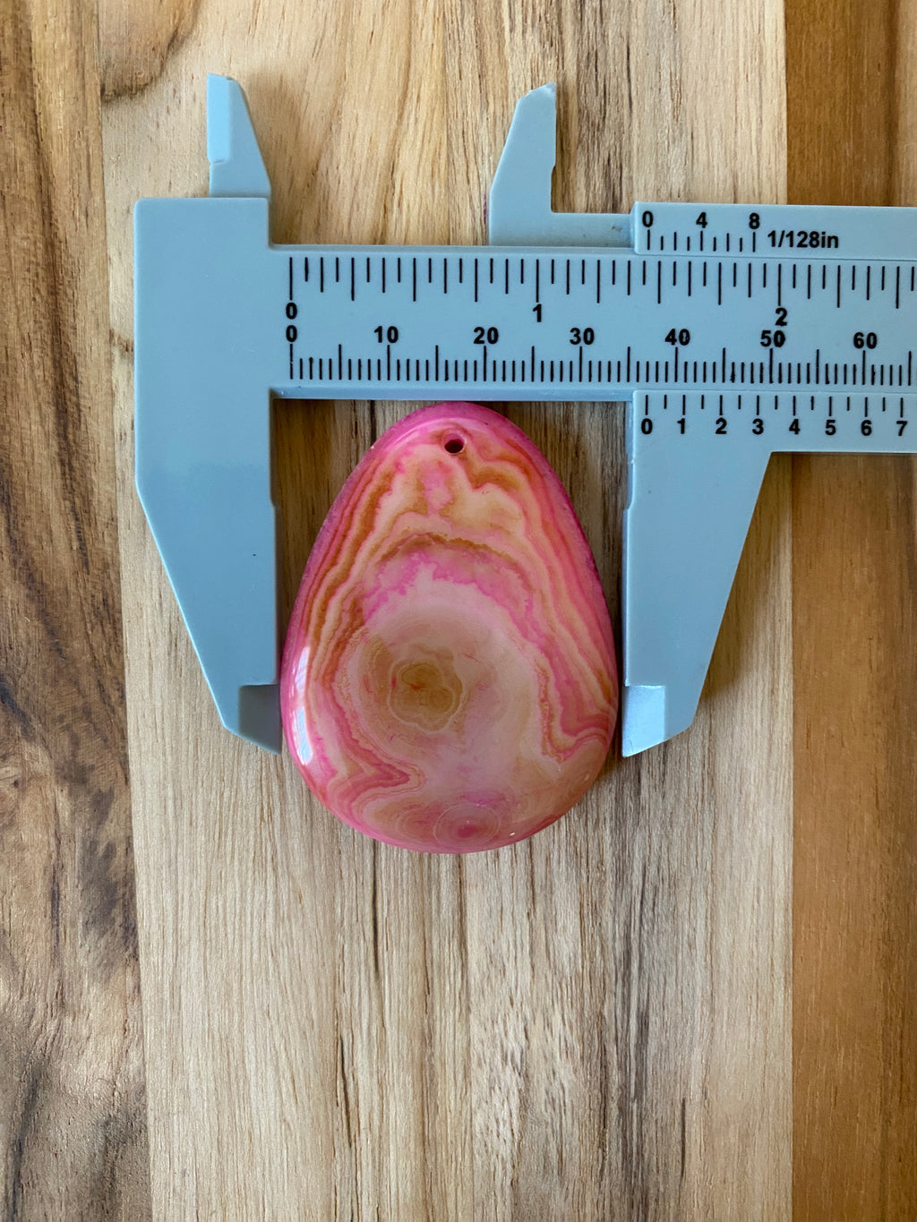 Pear Shape Agate Pendant Bead Pink