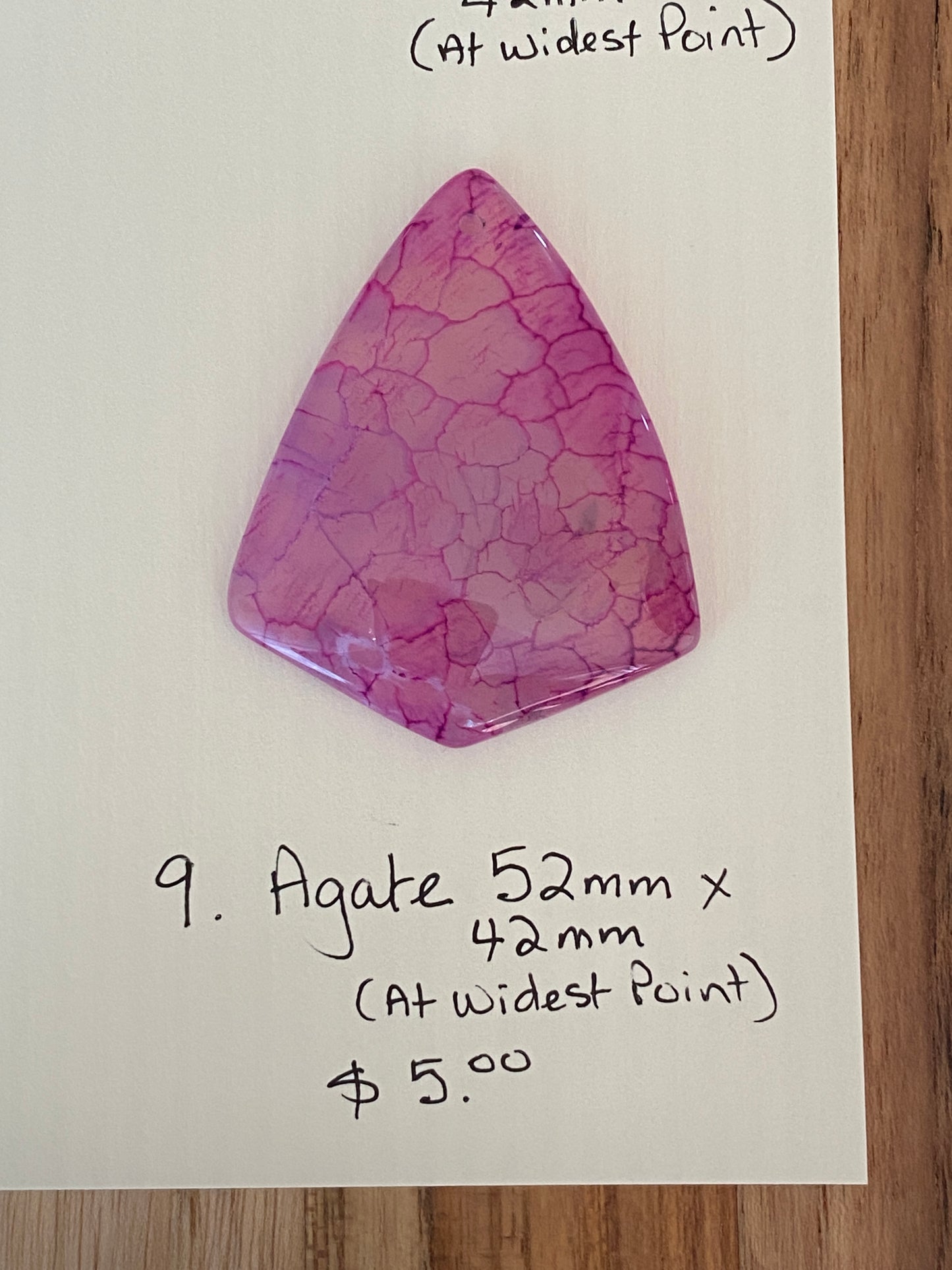 Triangle Shape Agate Pendant Piece Pink/Purple