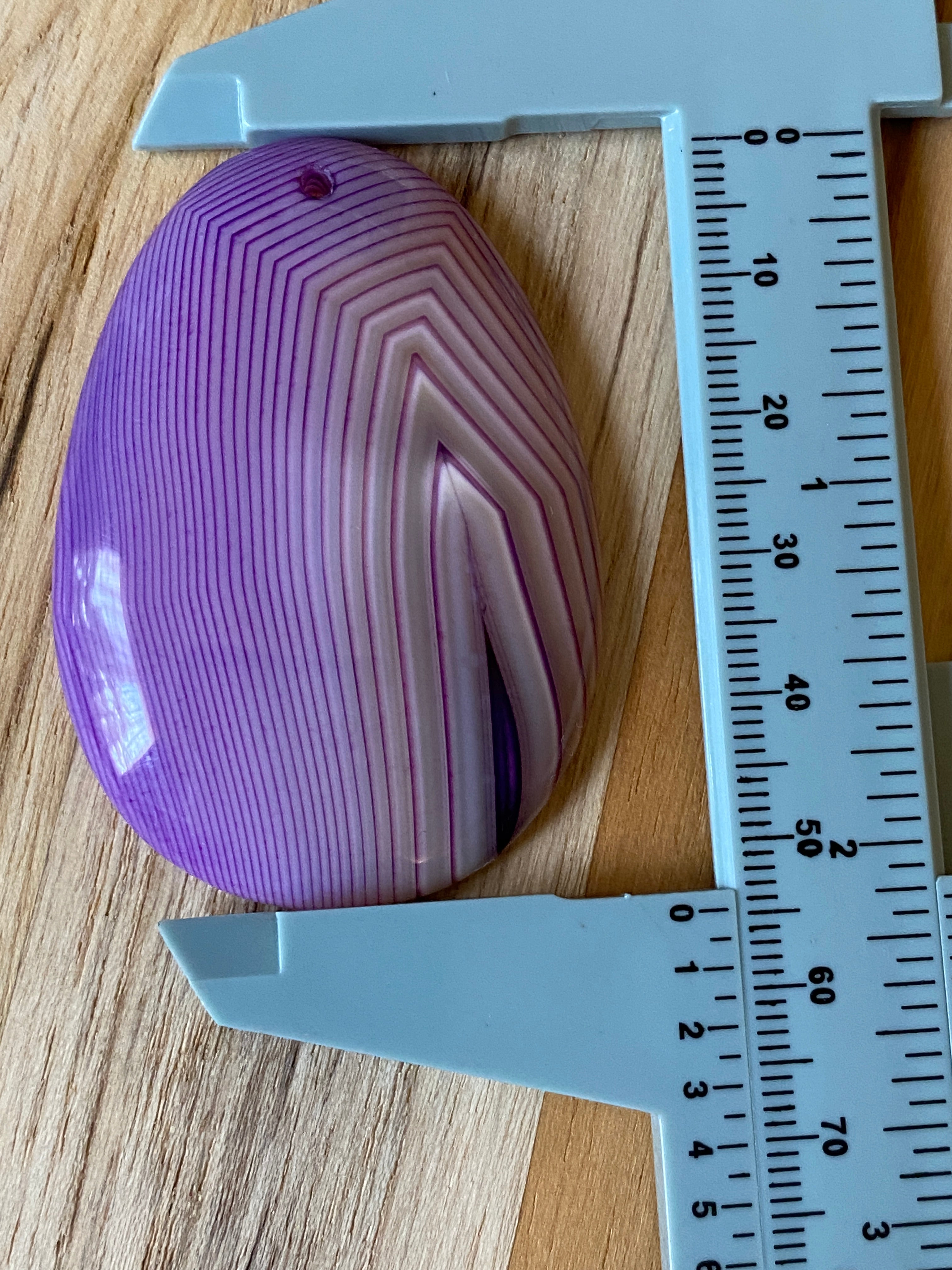 Oval Shaped Agate Pendant Bead Purple