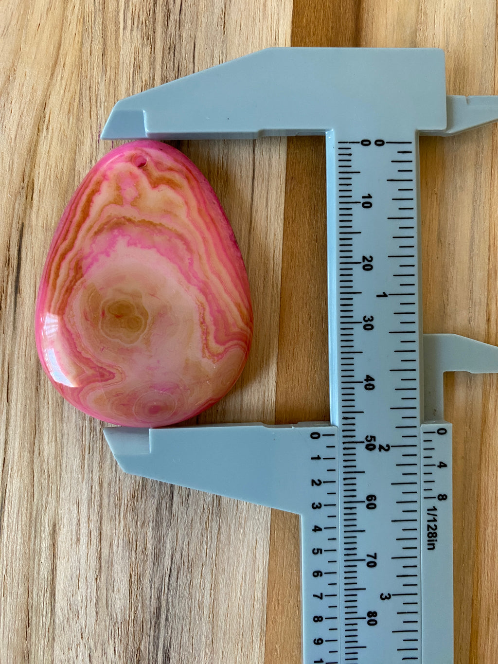 Pear Shape Agate Pendant Bead Pink
