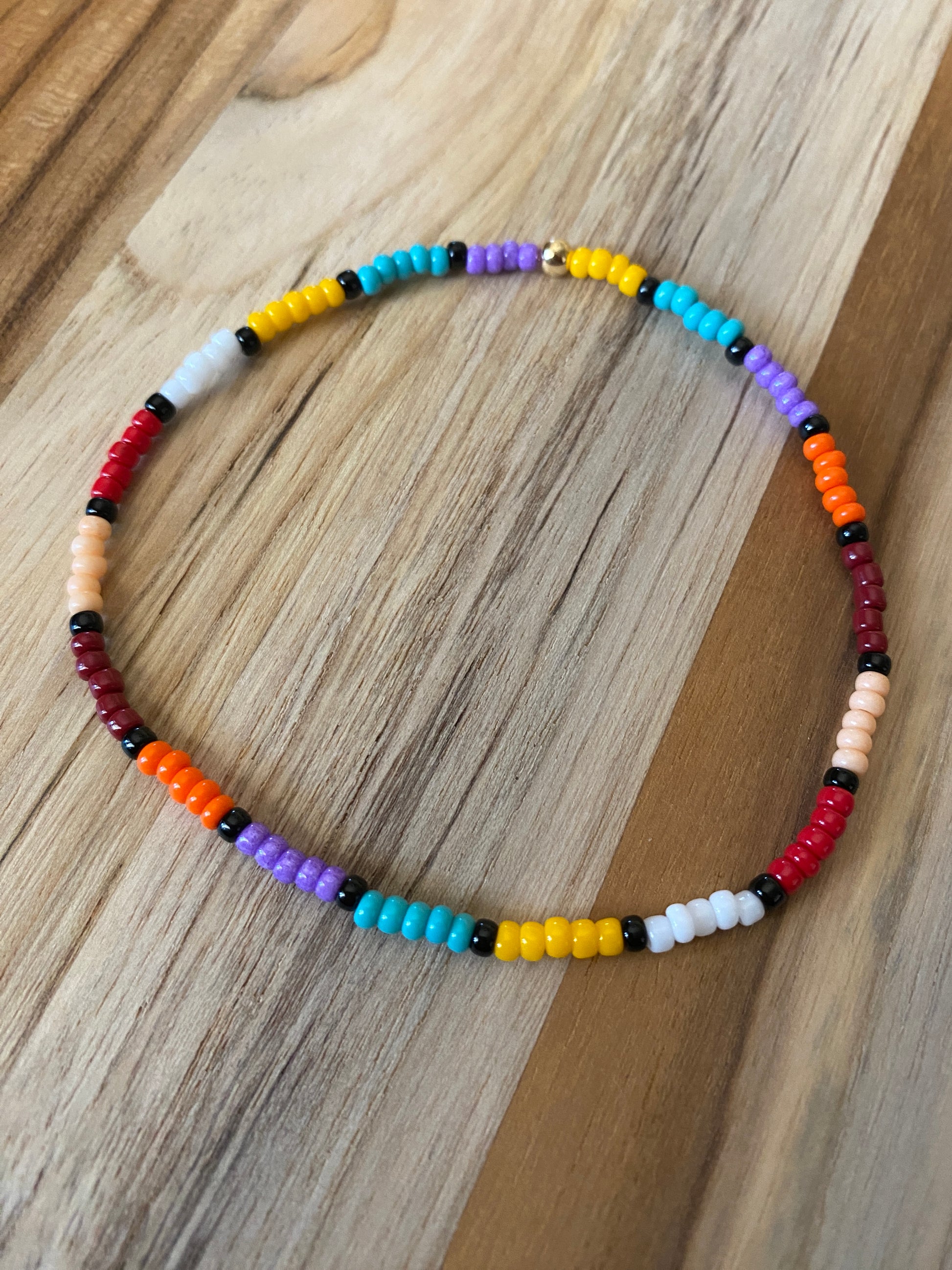 Dainty Color Block Seed Bead Ankle Bracelet Anklet Multi Colored - My Urban Gems