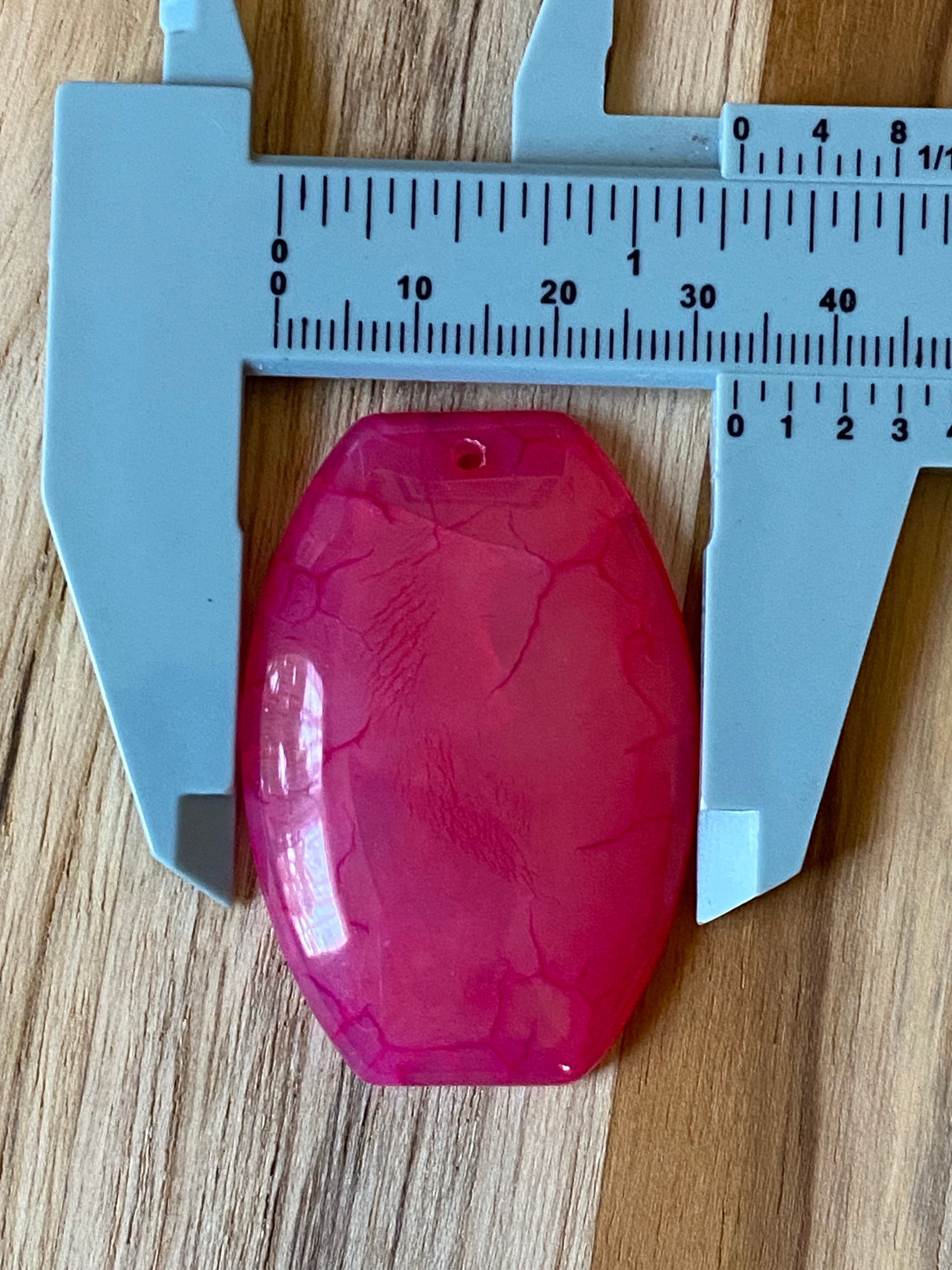 Barrel Shaped Dragon Vein Agate Pendant Bead Rose Pink