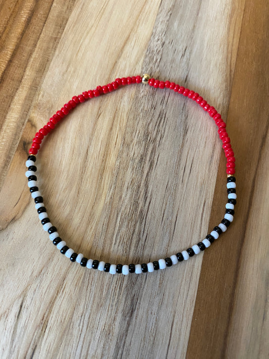 Dainty Seed Bead Stretchy Ankle Bracelet Anklet Red